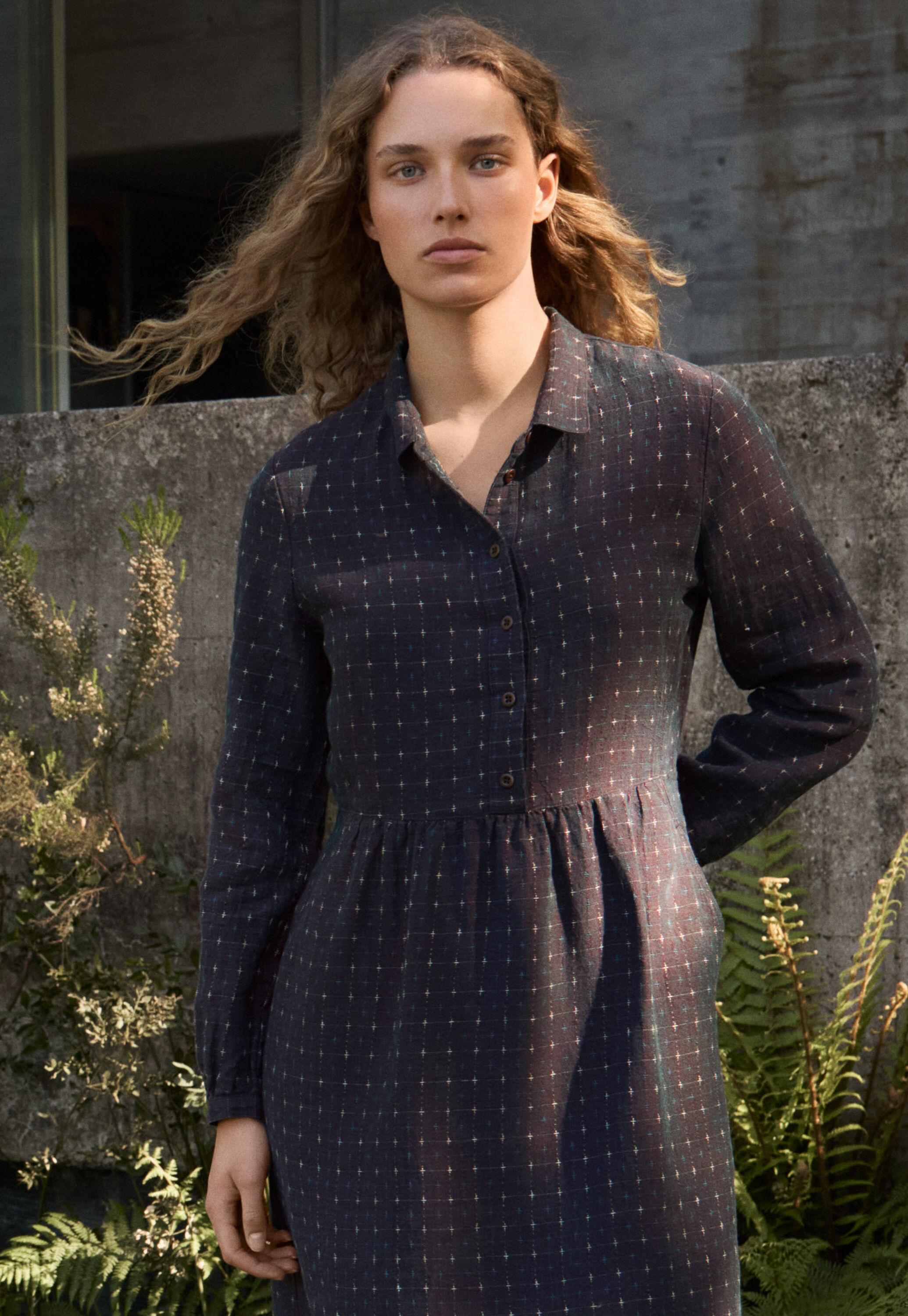 Cross-pattern dress
