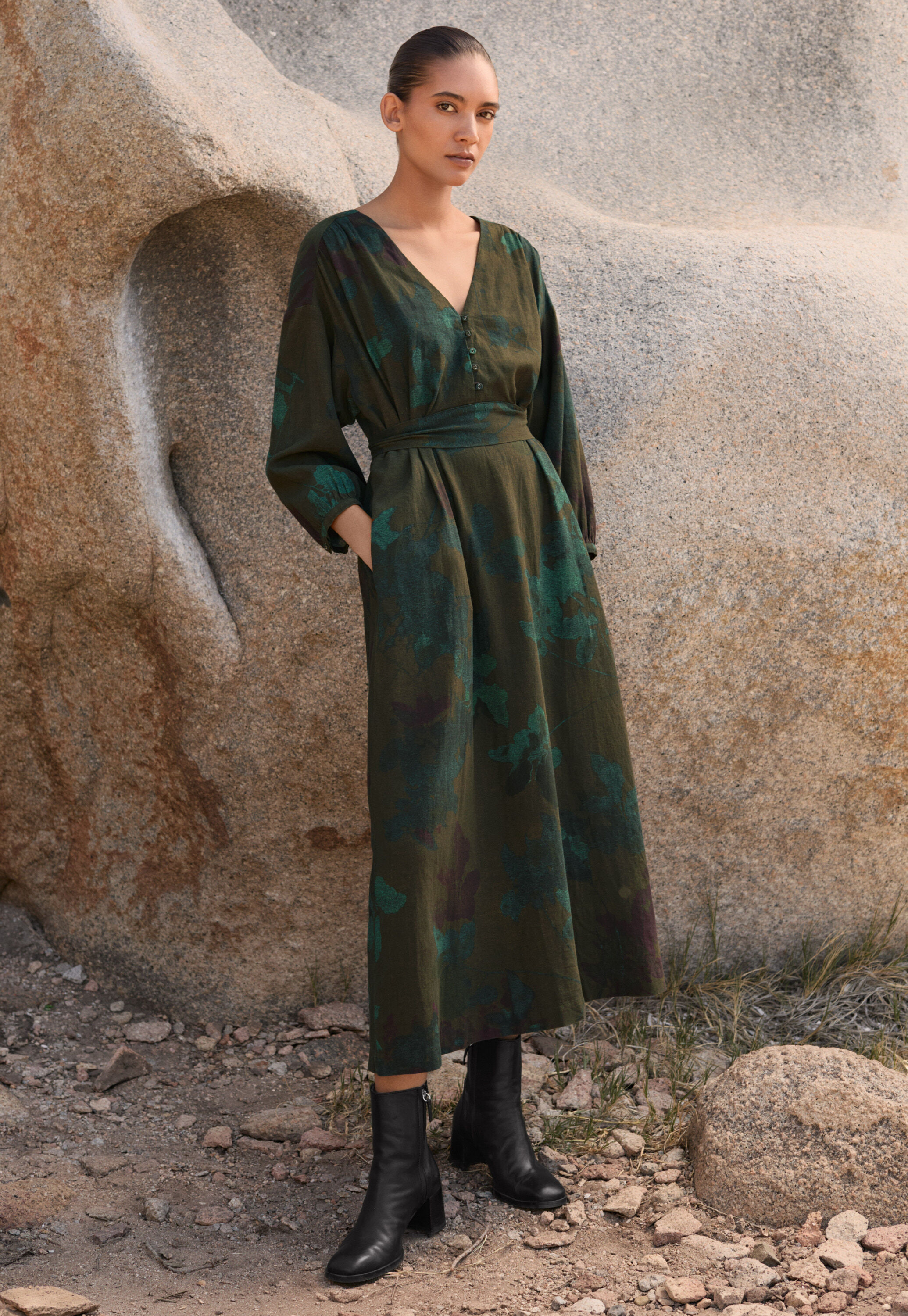 Long printed dress