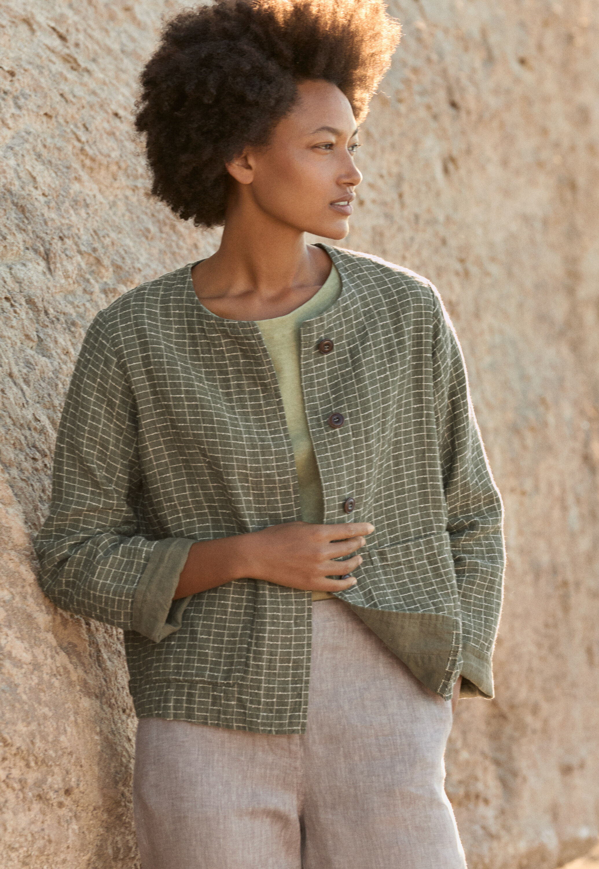 Garment-dyed overshirt