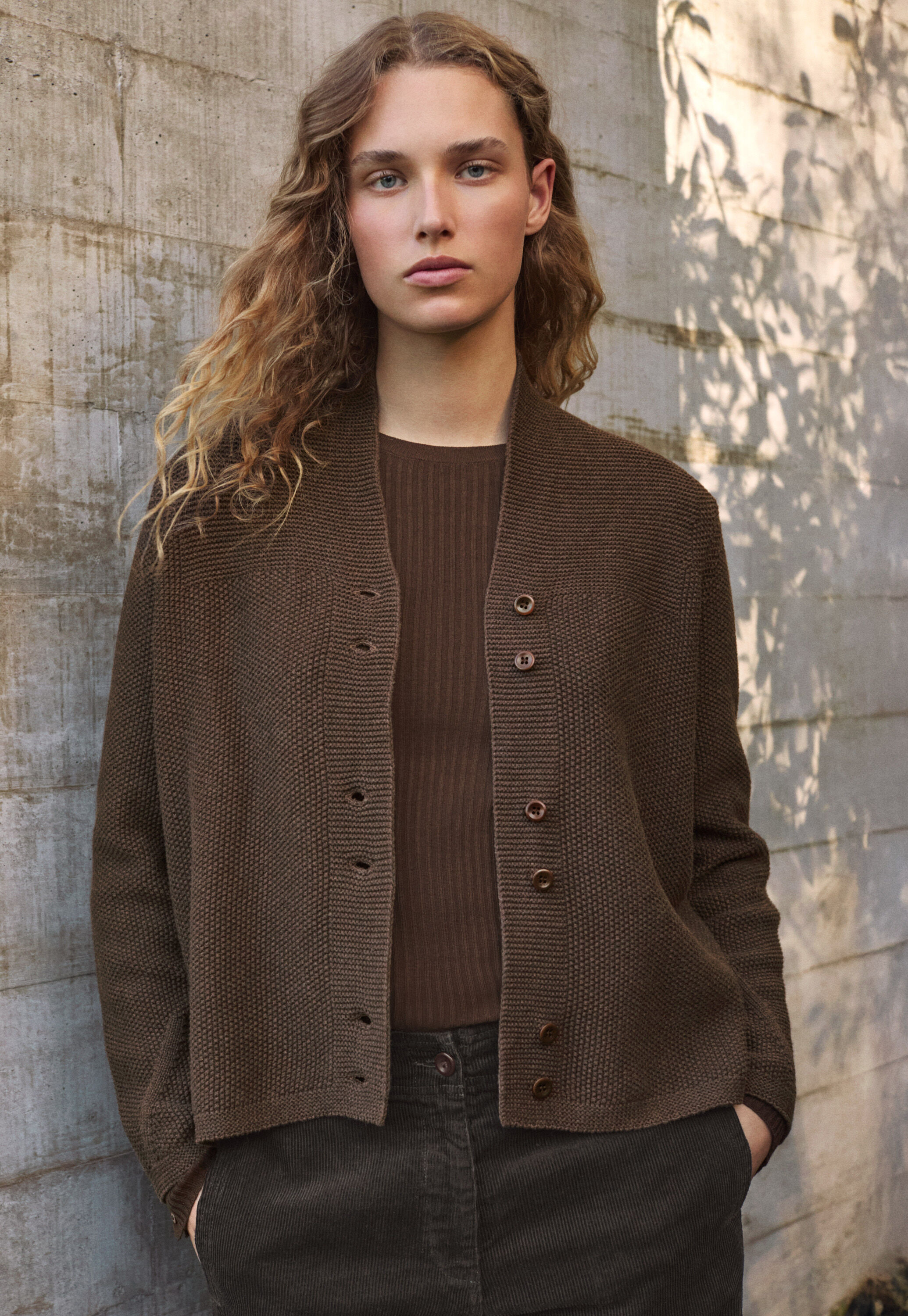 Button-front cardigan