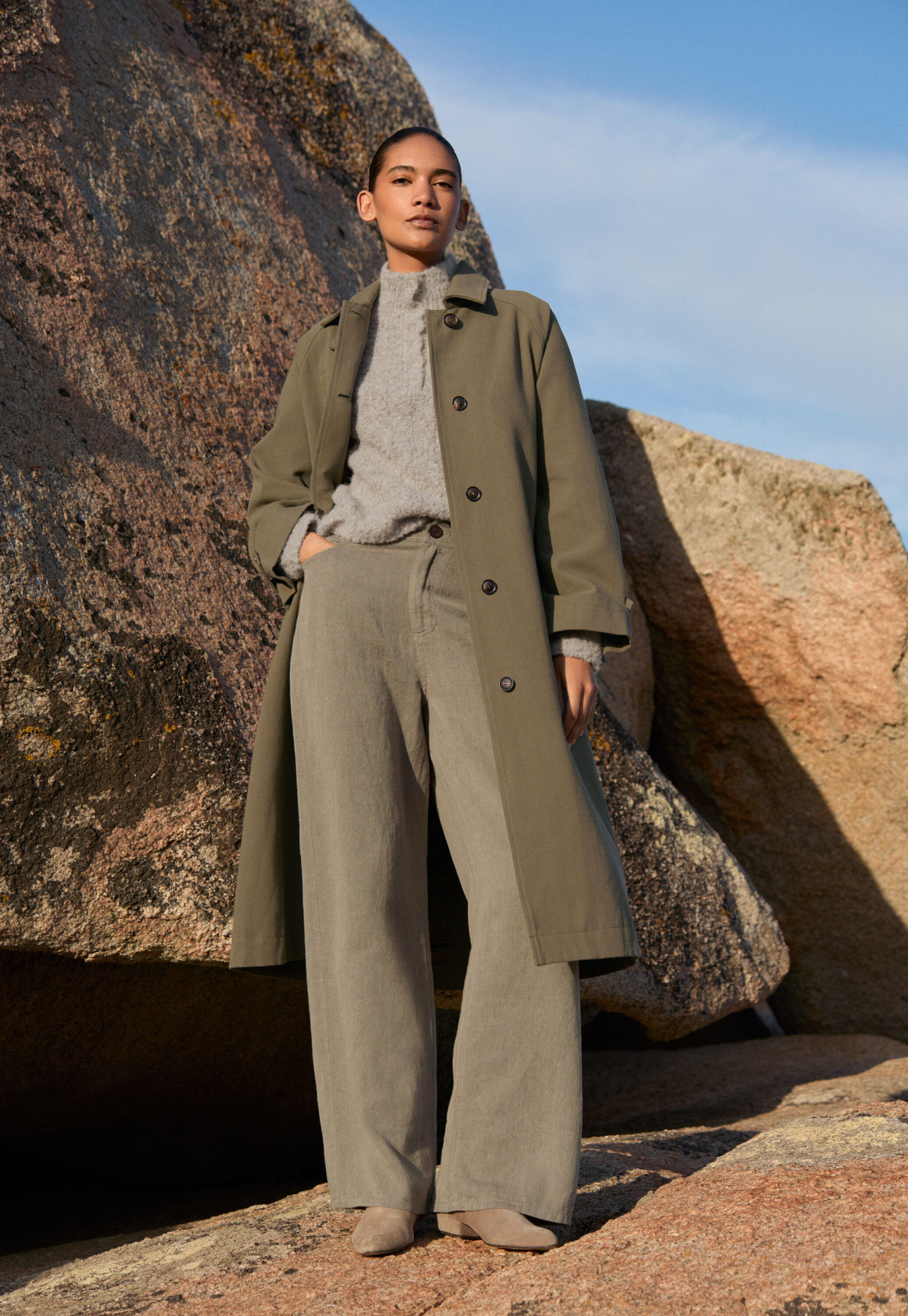 Trench coat, Soft khaki, large