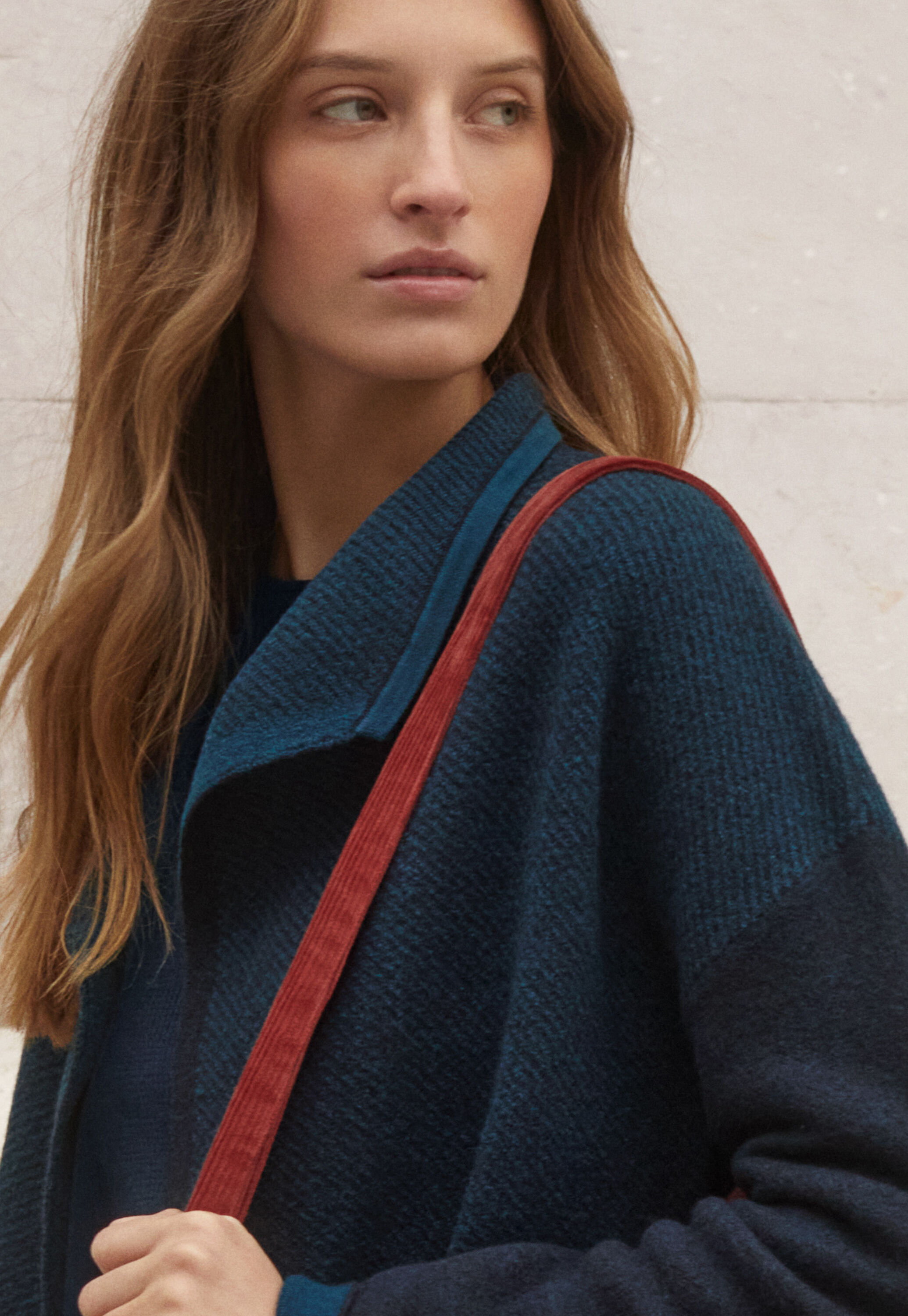 Funnel-neck coat