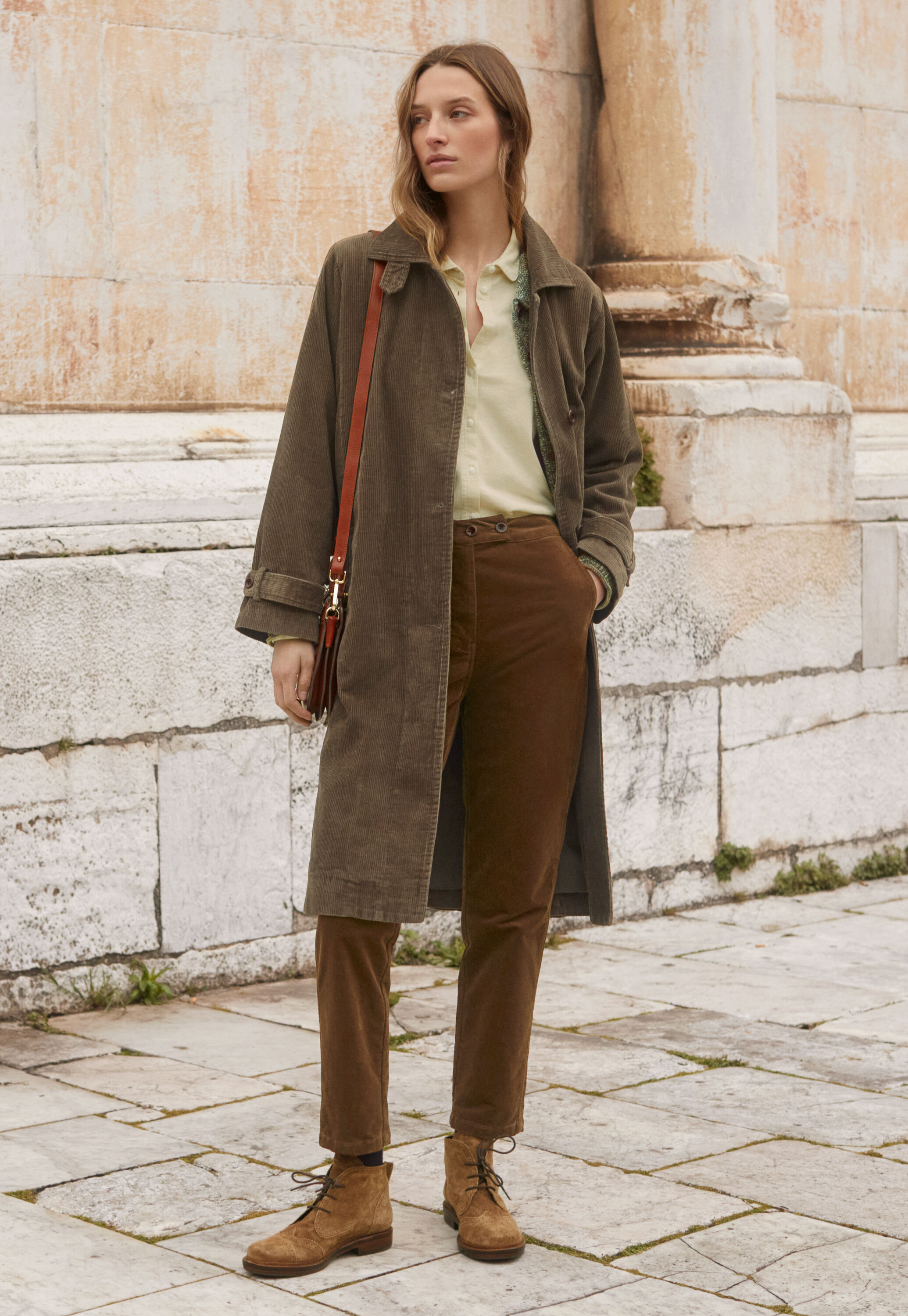 Funnel-neck coat