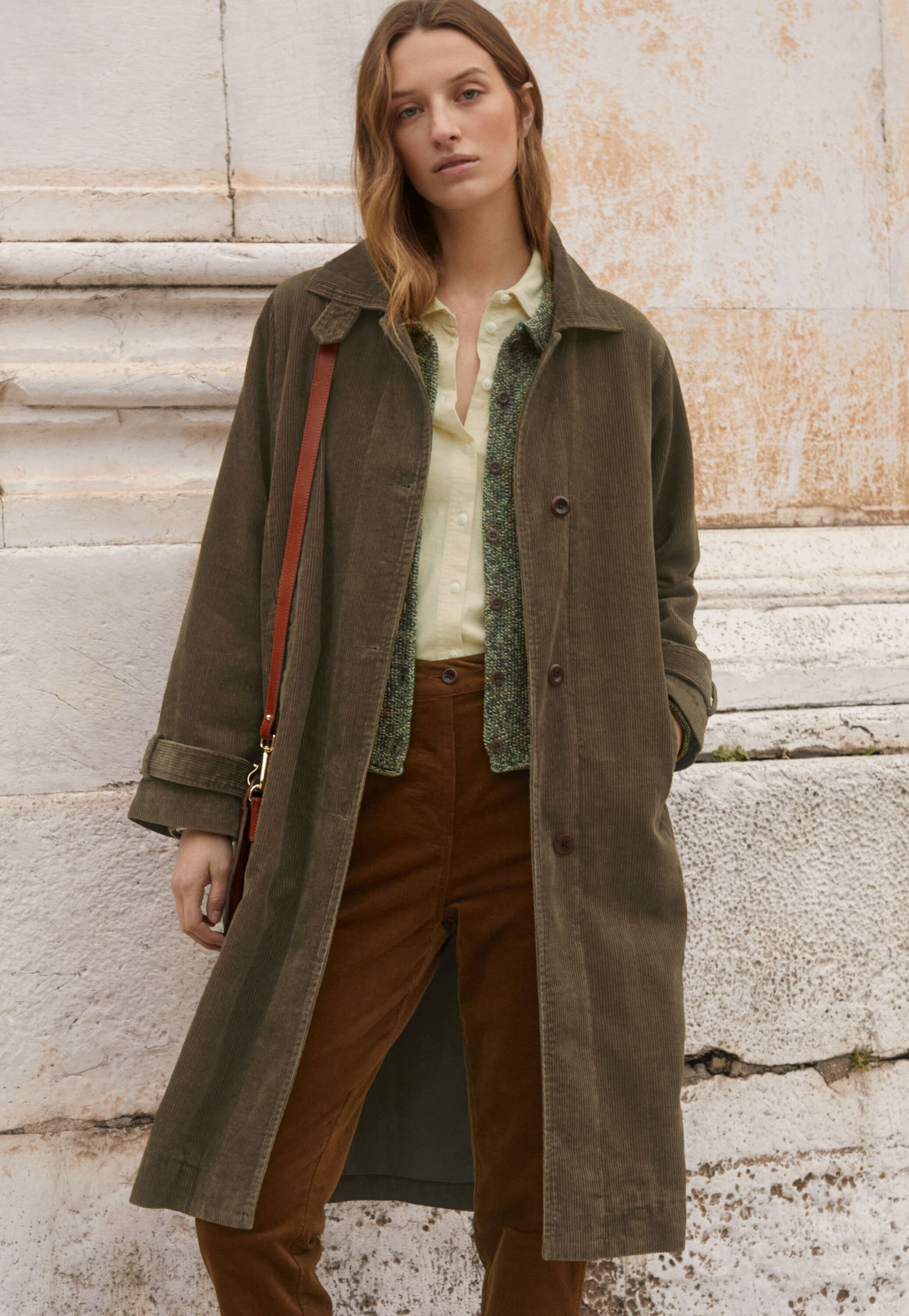 Funnel-neck coat