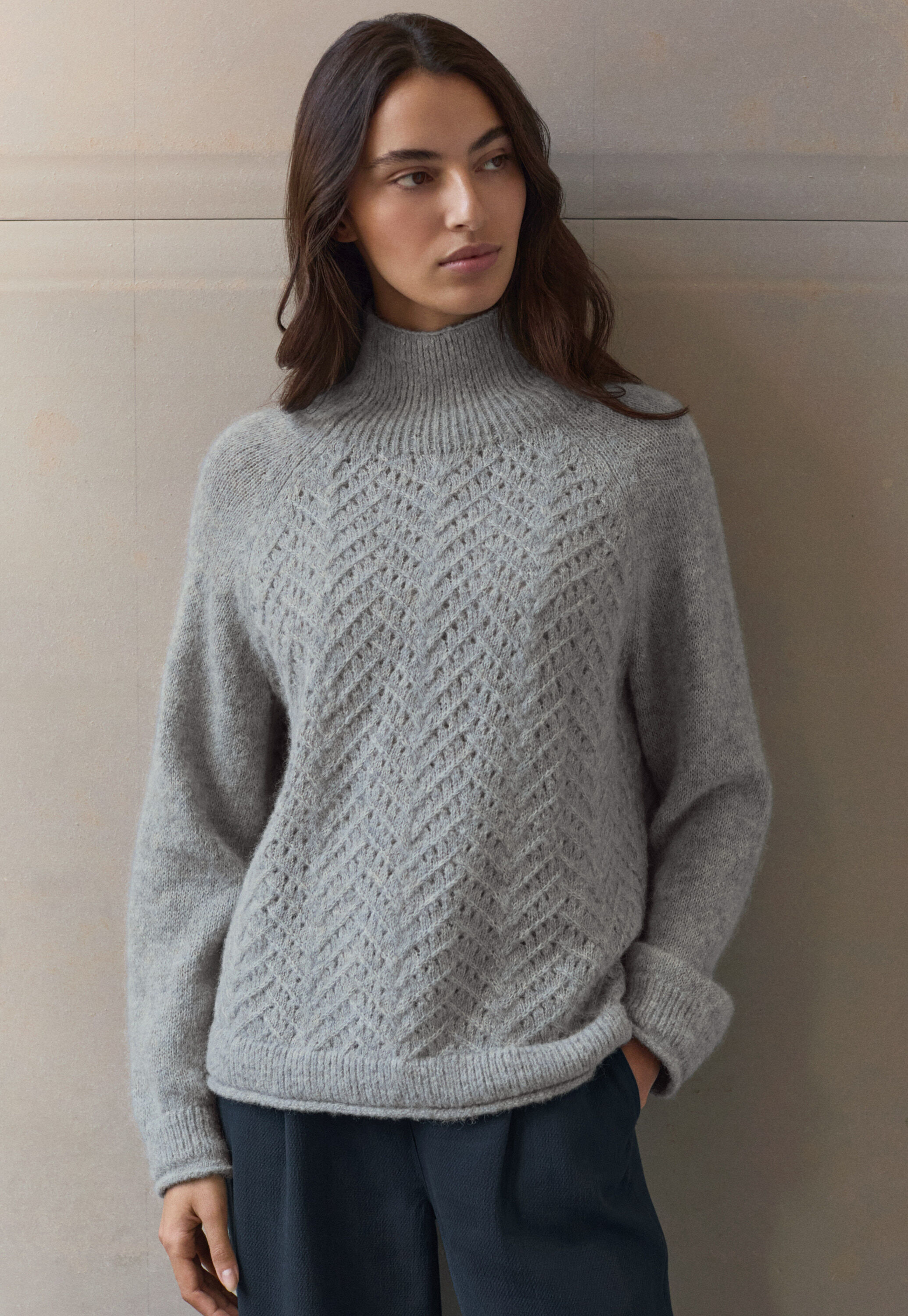 Cable-stitch sweater