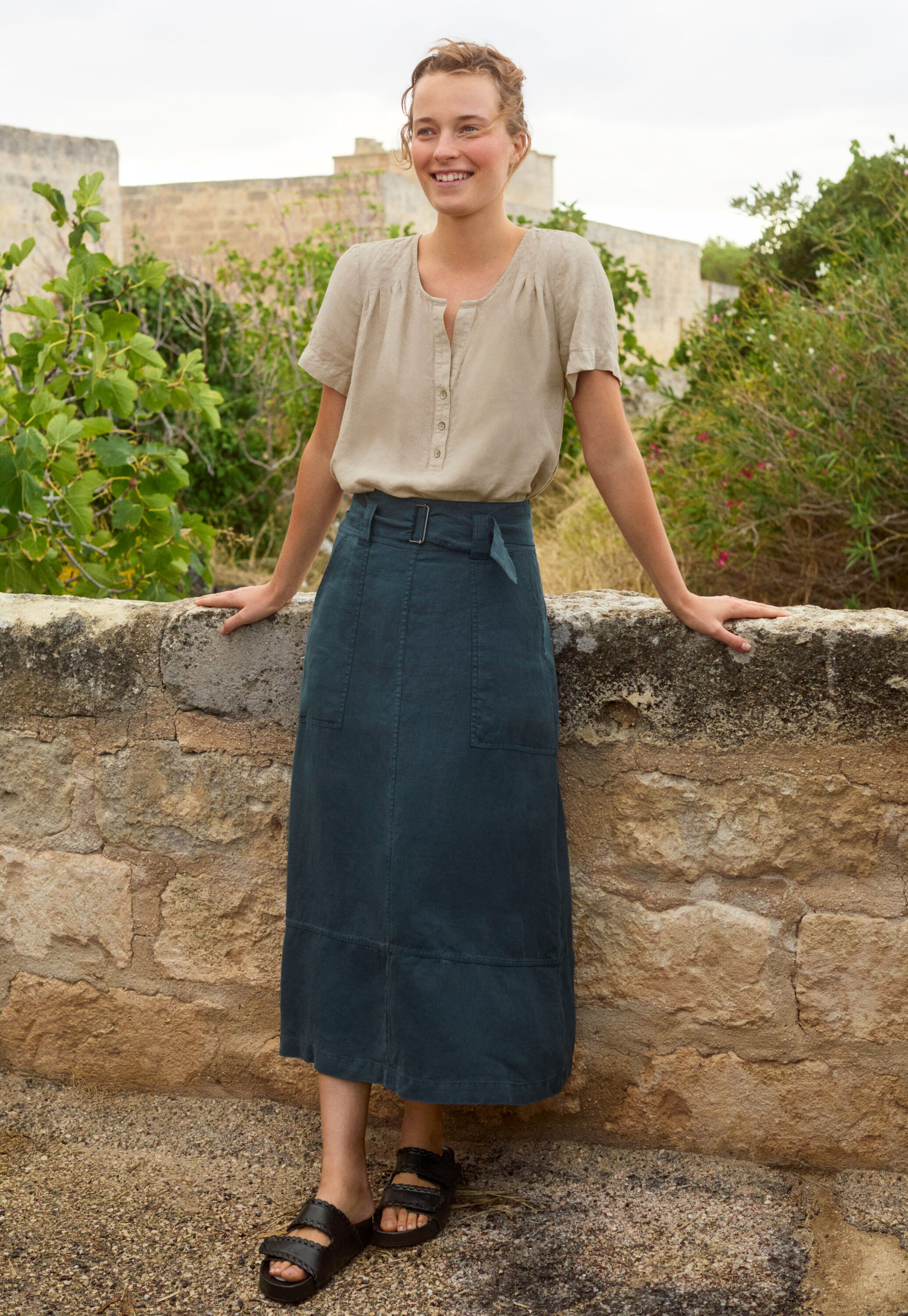 Garment-dyed overshirt