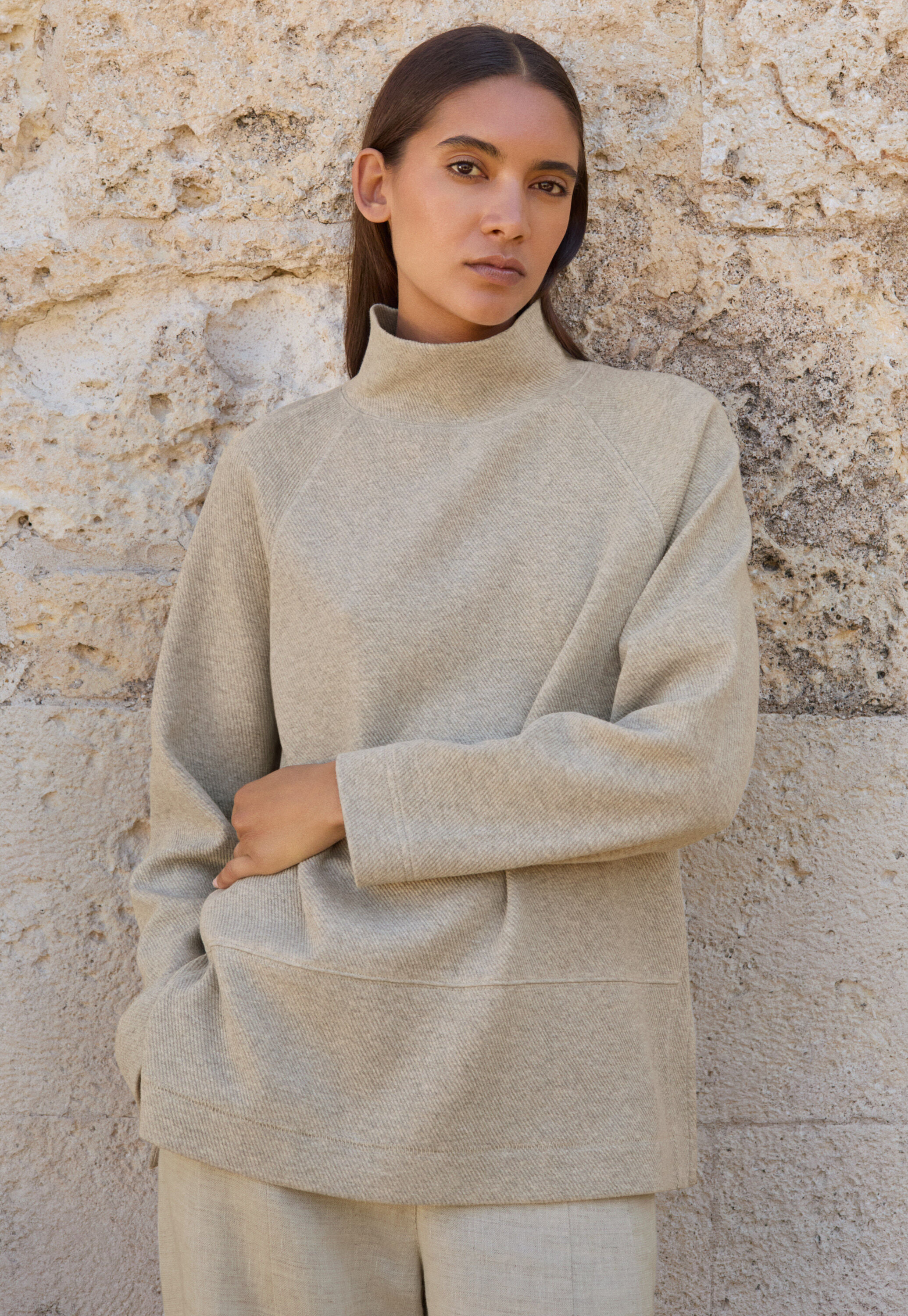 Funnel-neck tunic