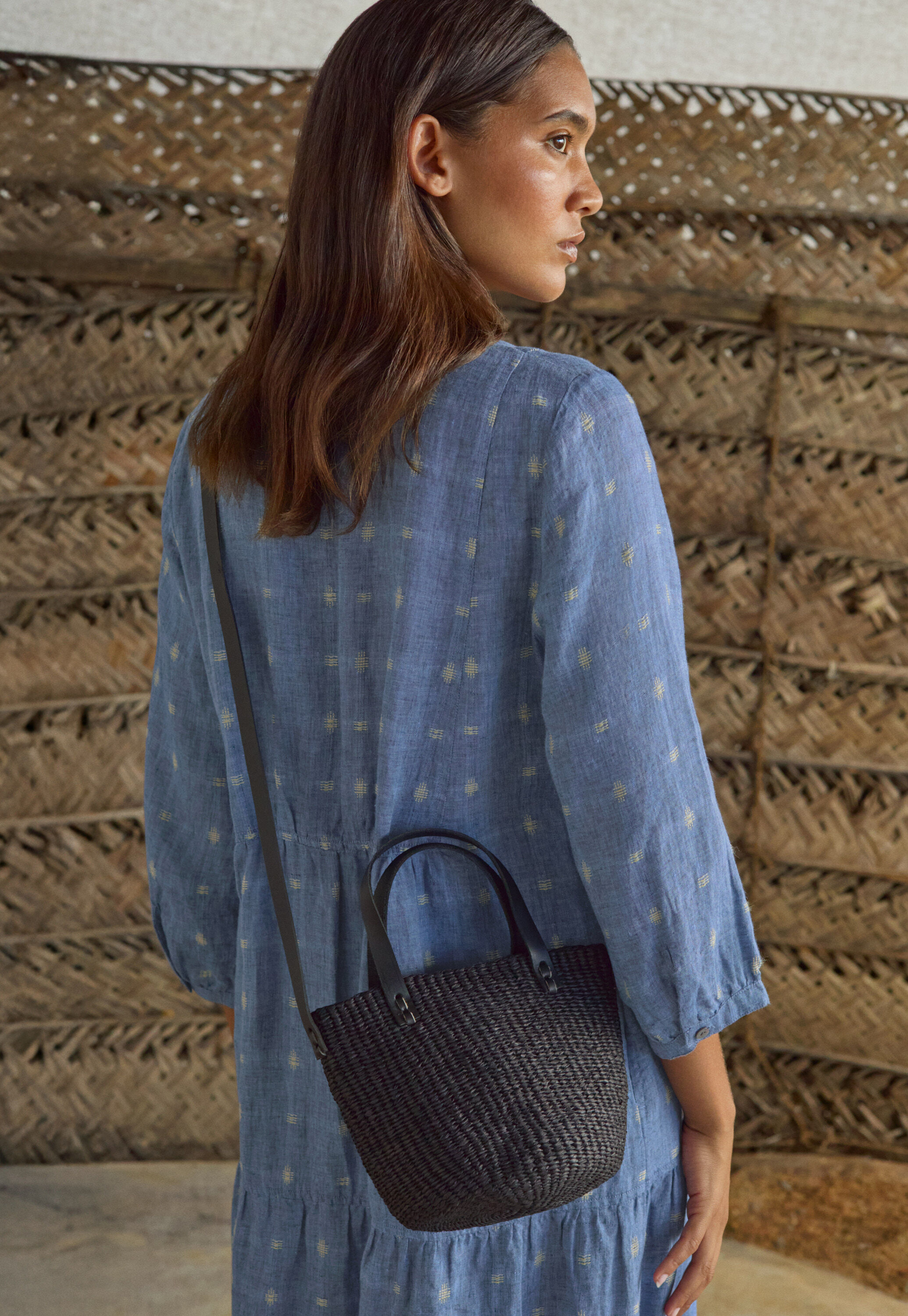 Clipped dobby-weave dress