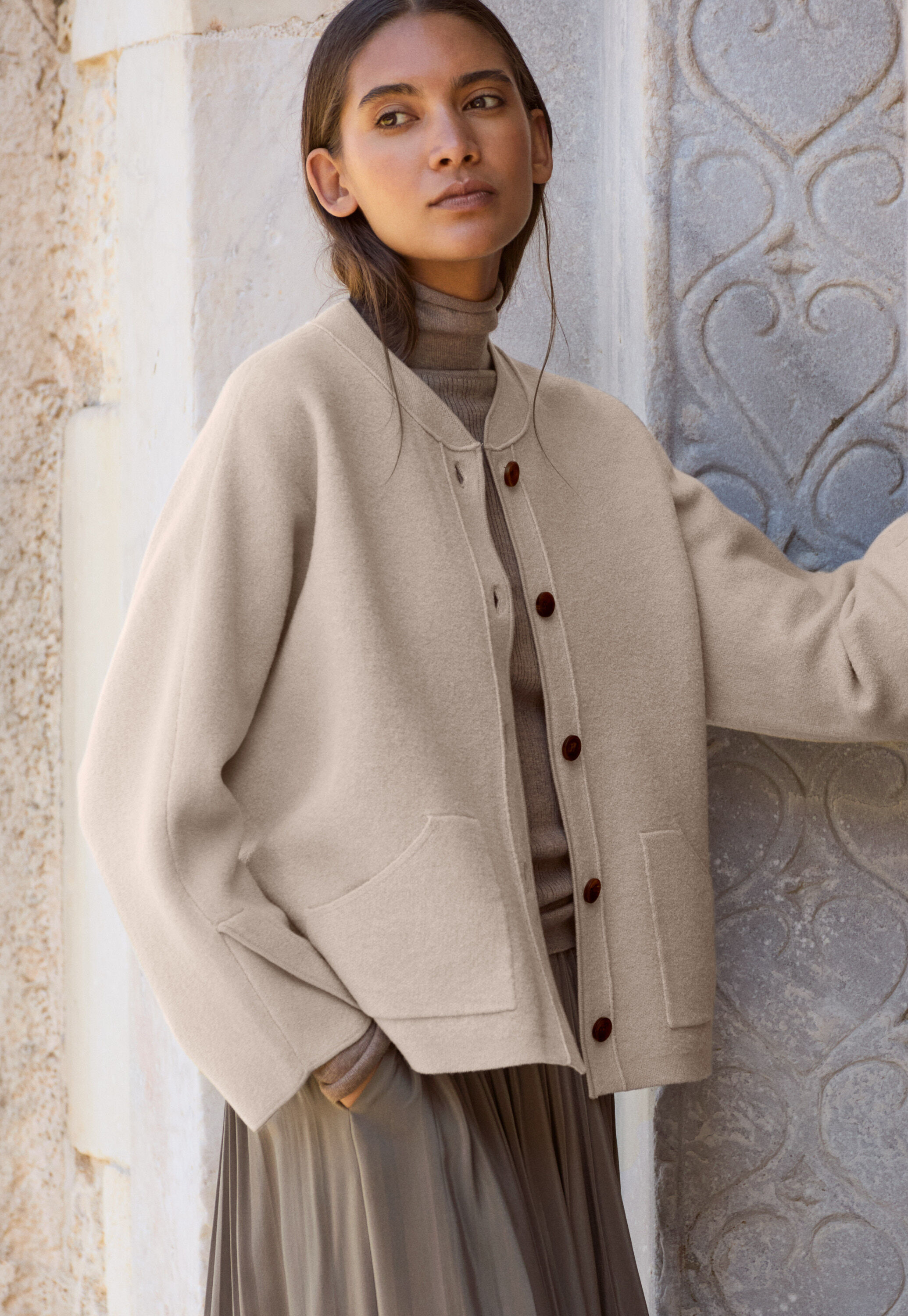 Plaited boiled jacket