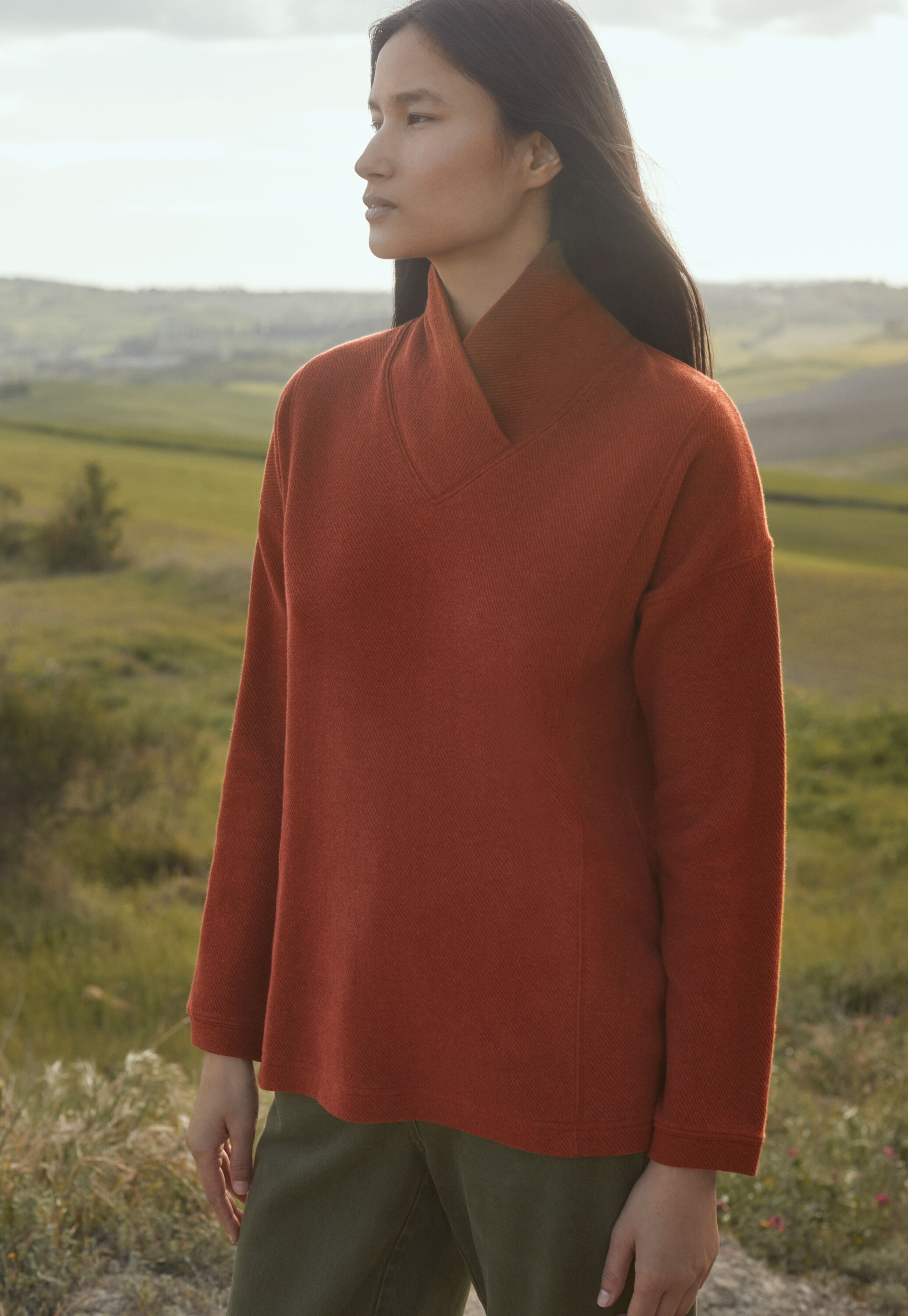 Shawl collar tunic
