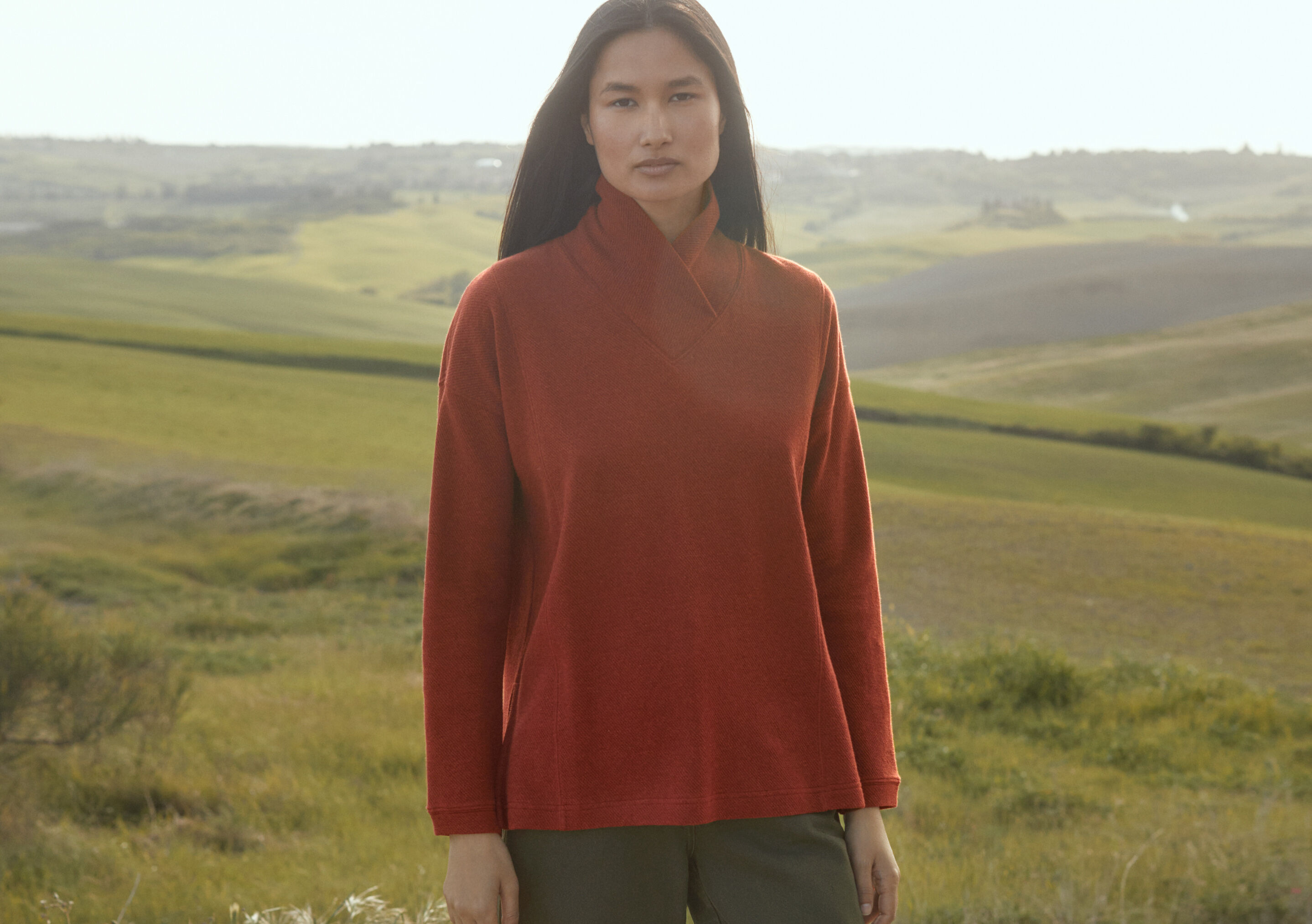 Shawl collar tunic