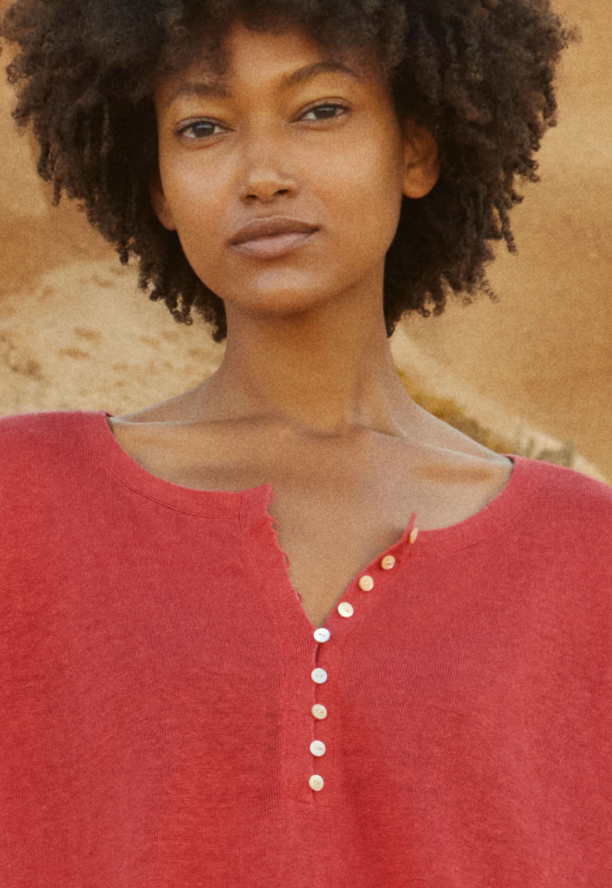 Ribbed-sleeve sweater