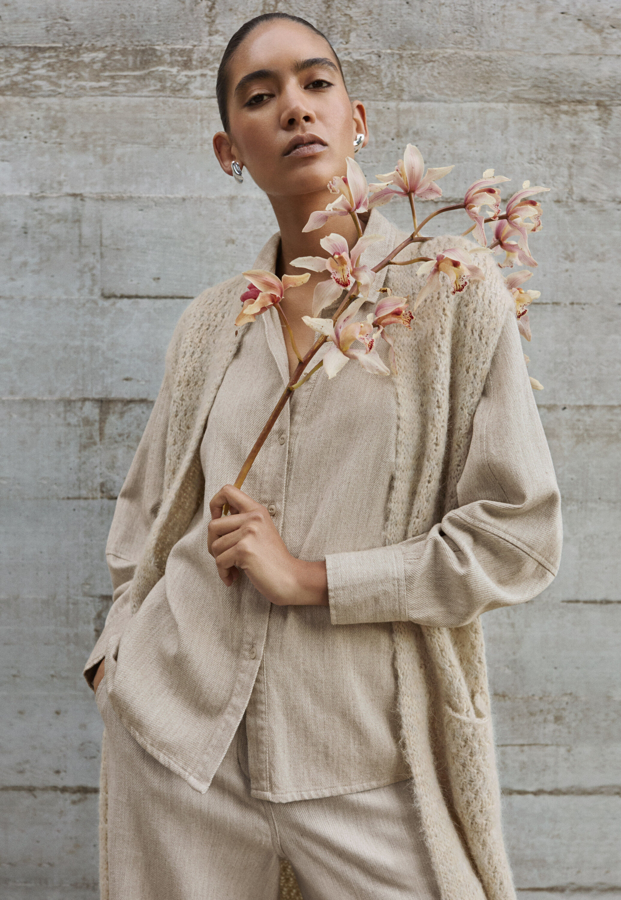 Long open-stitch waistcoat