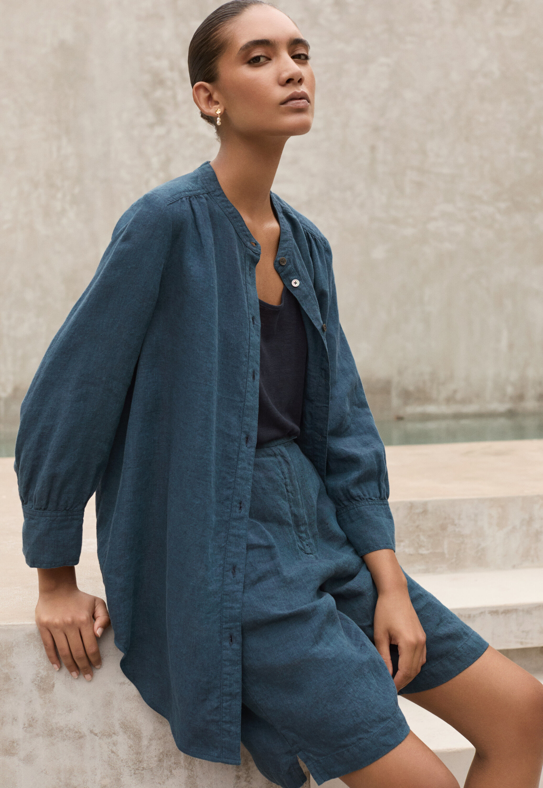 Garment-dyed overshirt