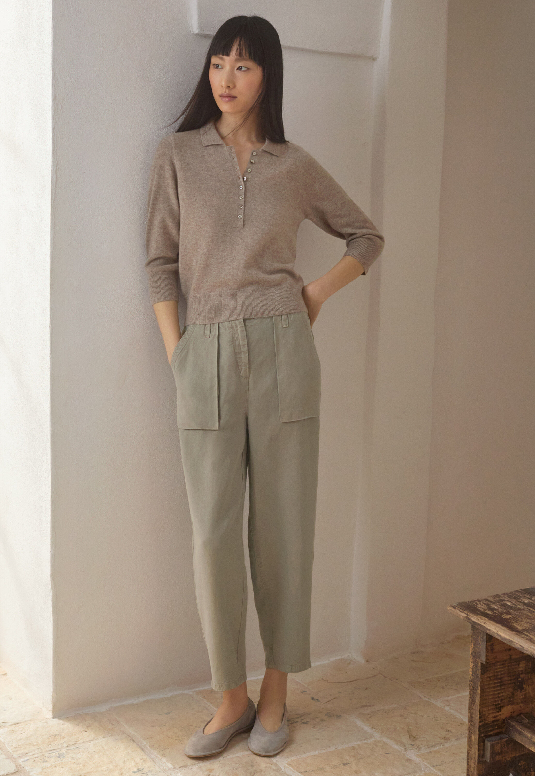 Tapered leg trousers