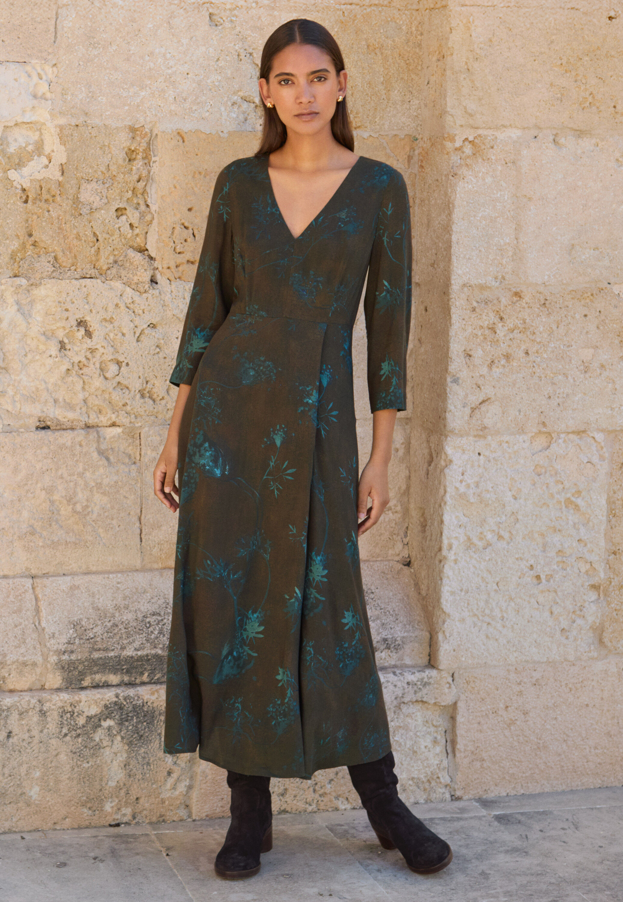Long printed dress