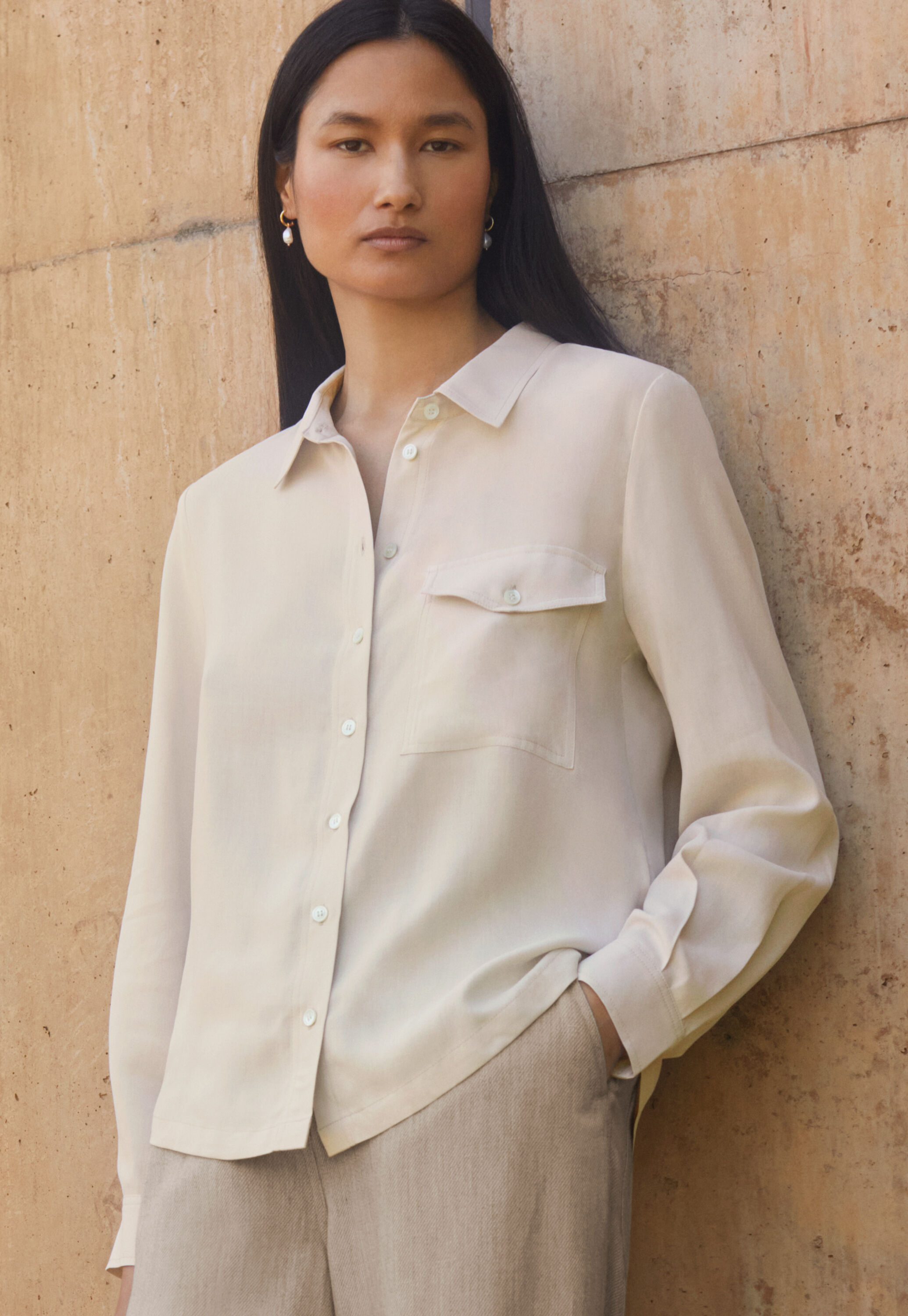 Patch pocket blouse
