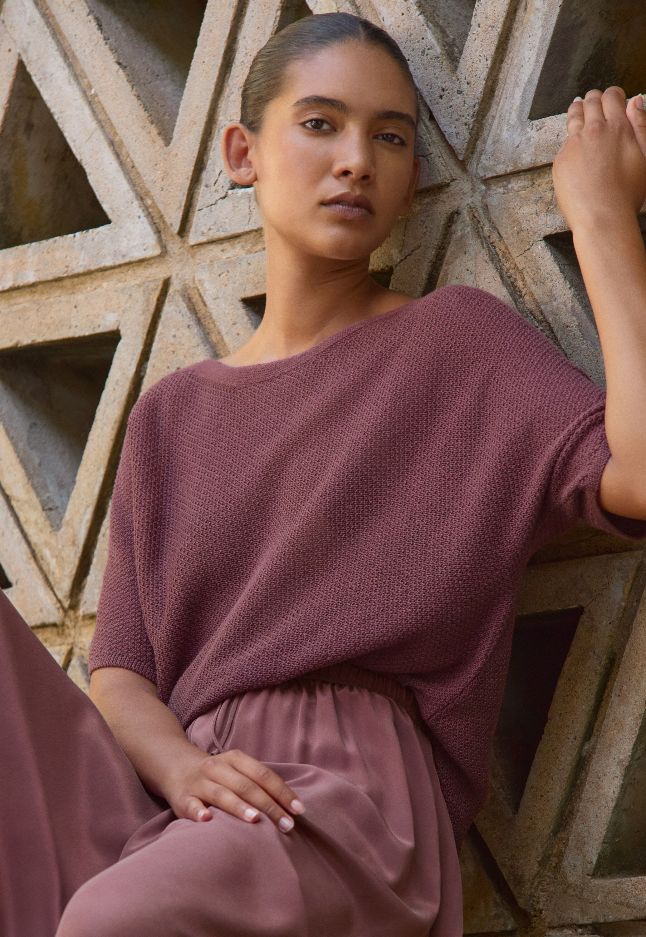 Dolman-sleeve sweater