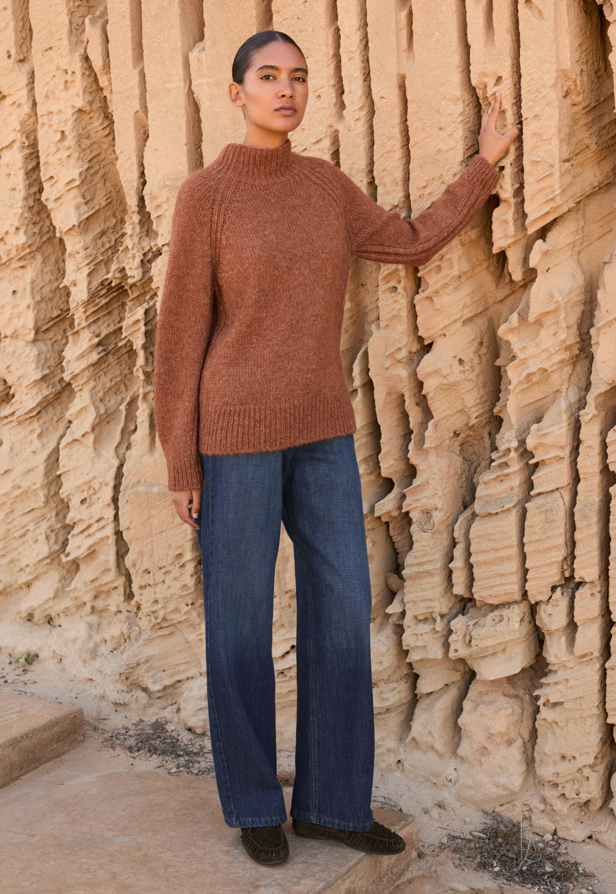 Funnel-neck sweater