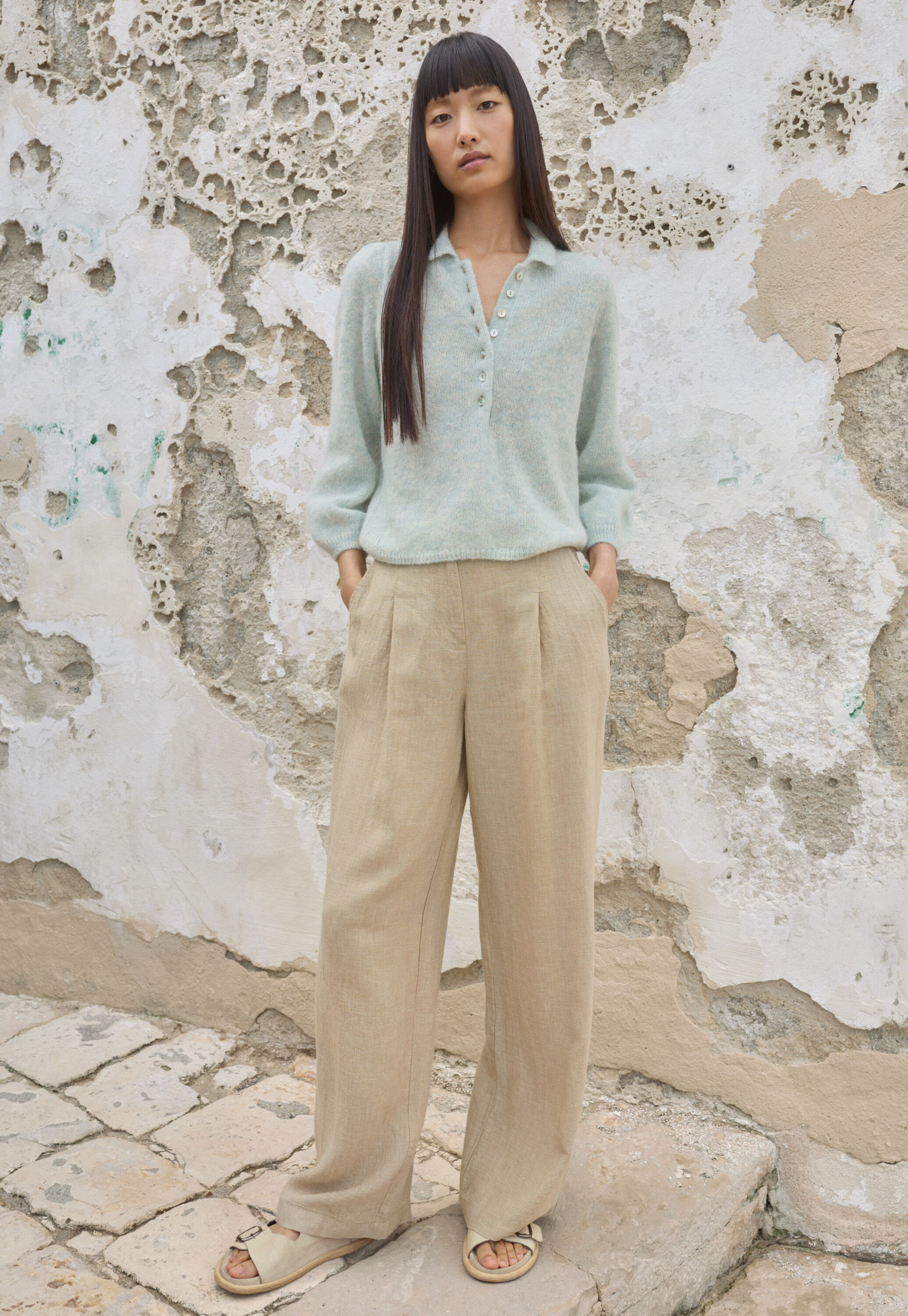 Pleat-front trousers