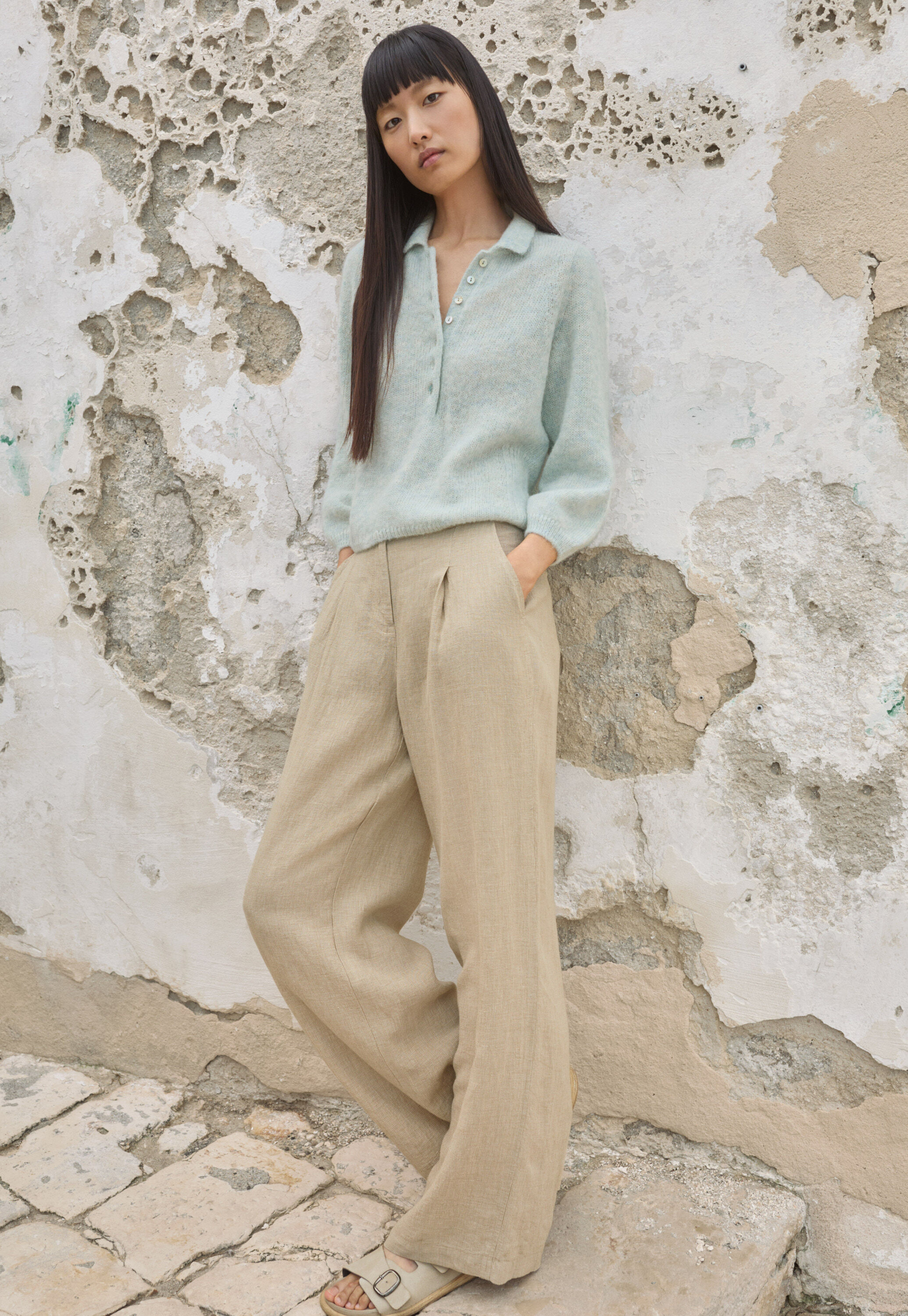 Pleat-front trousers