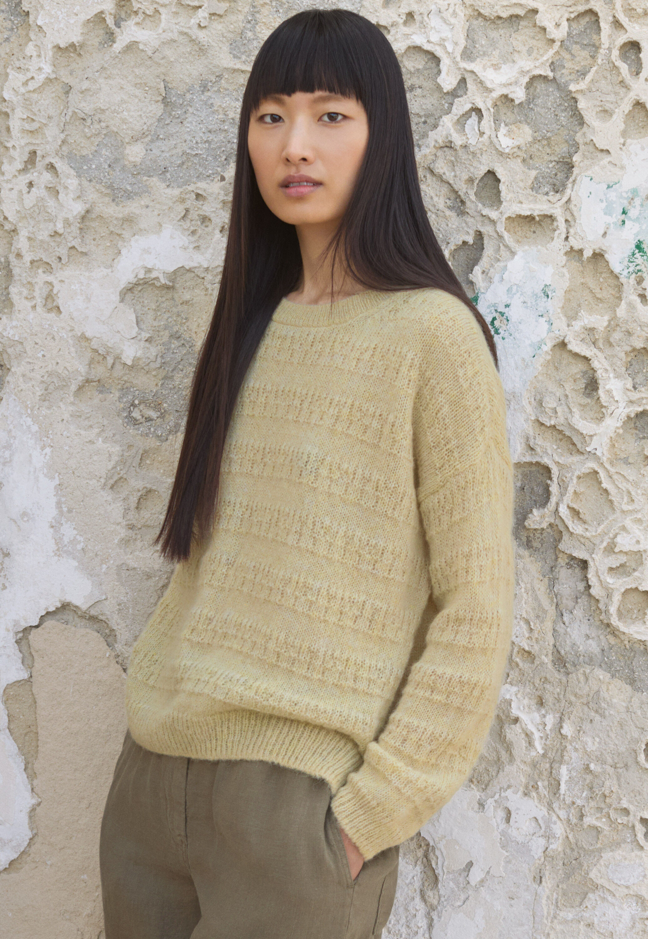 Textured striped sweater