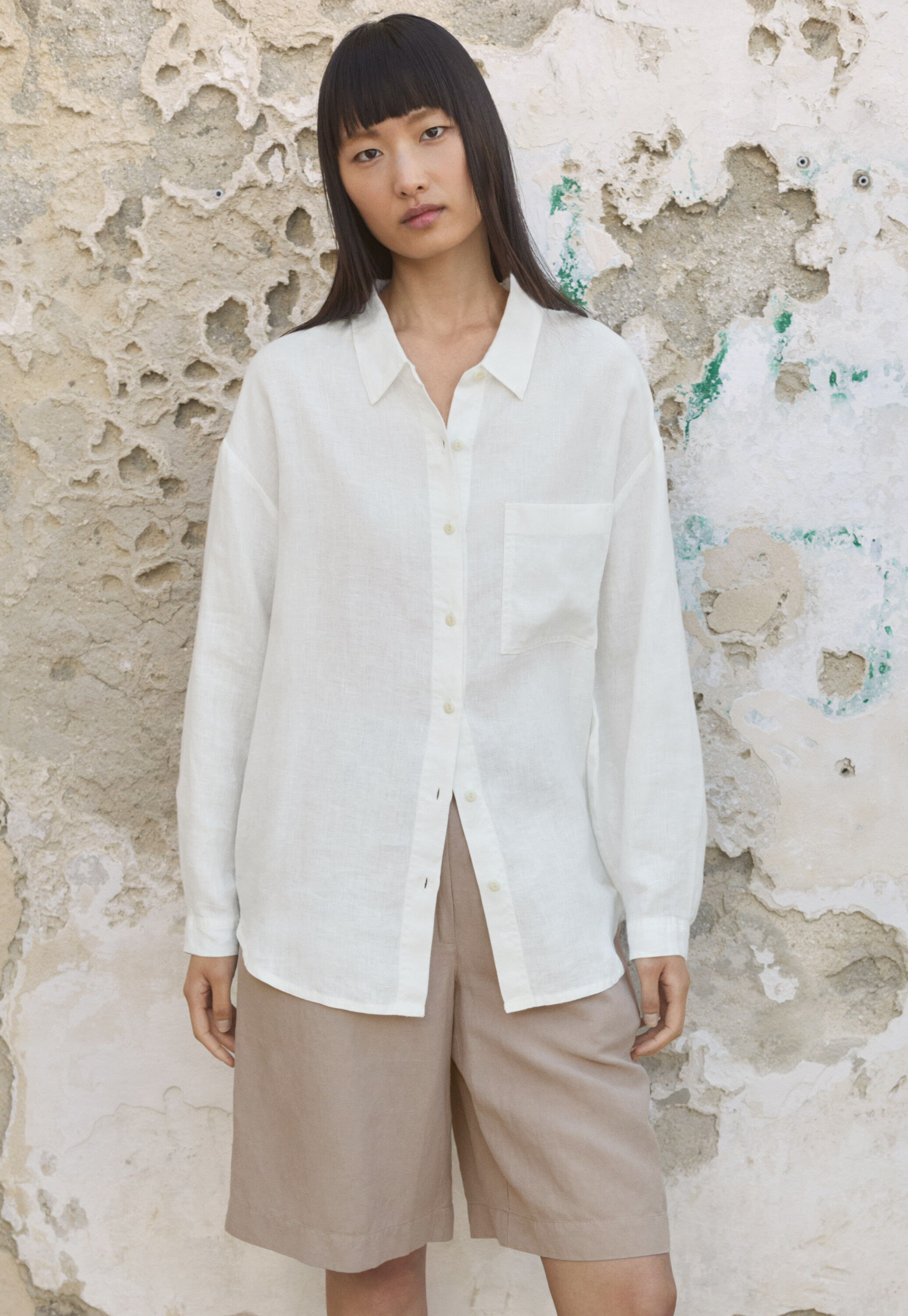 Garment-dyed overshirt