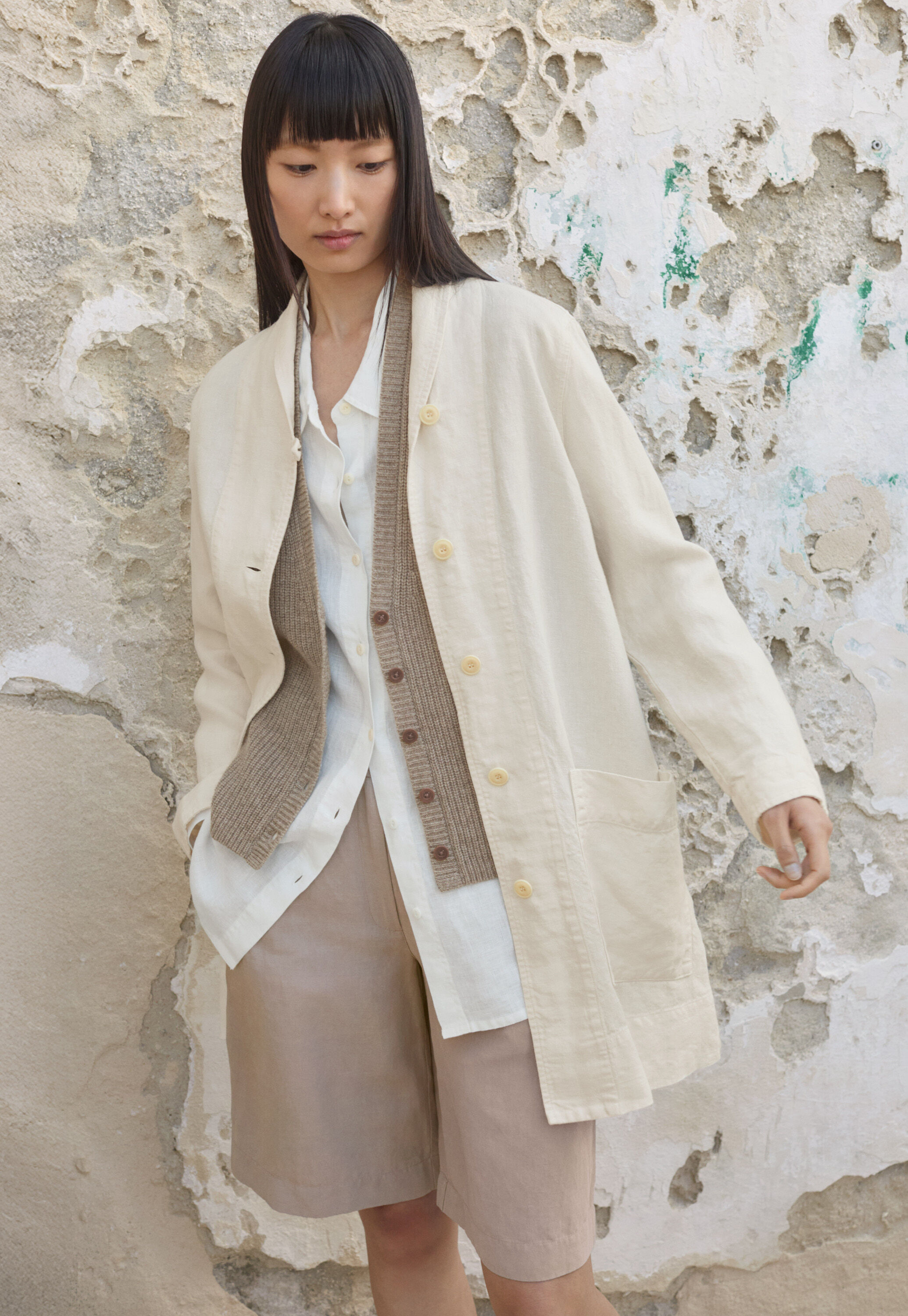 Garment-dyed overshirt