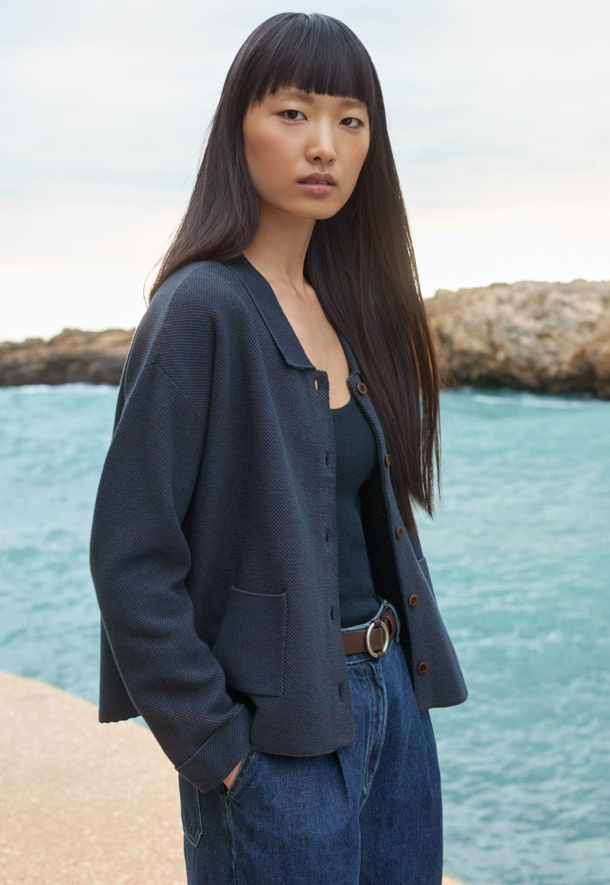 Collared cardigan