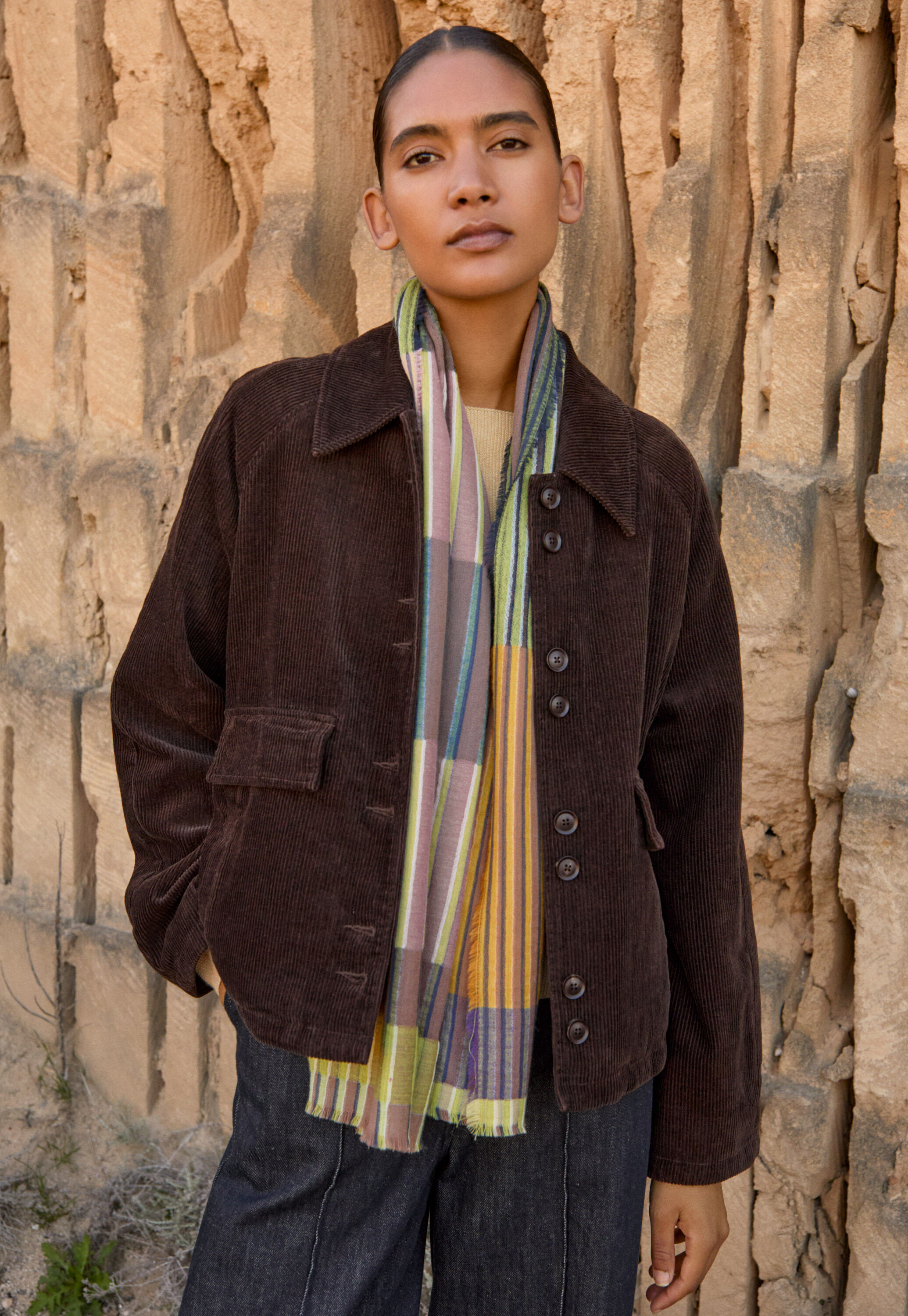 Cropped cord jacket