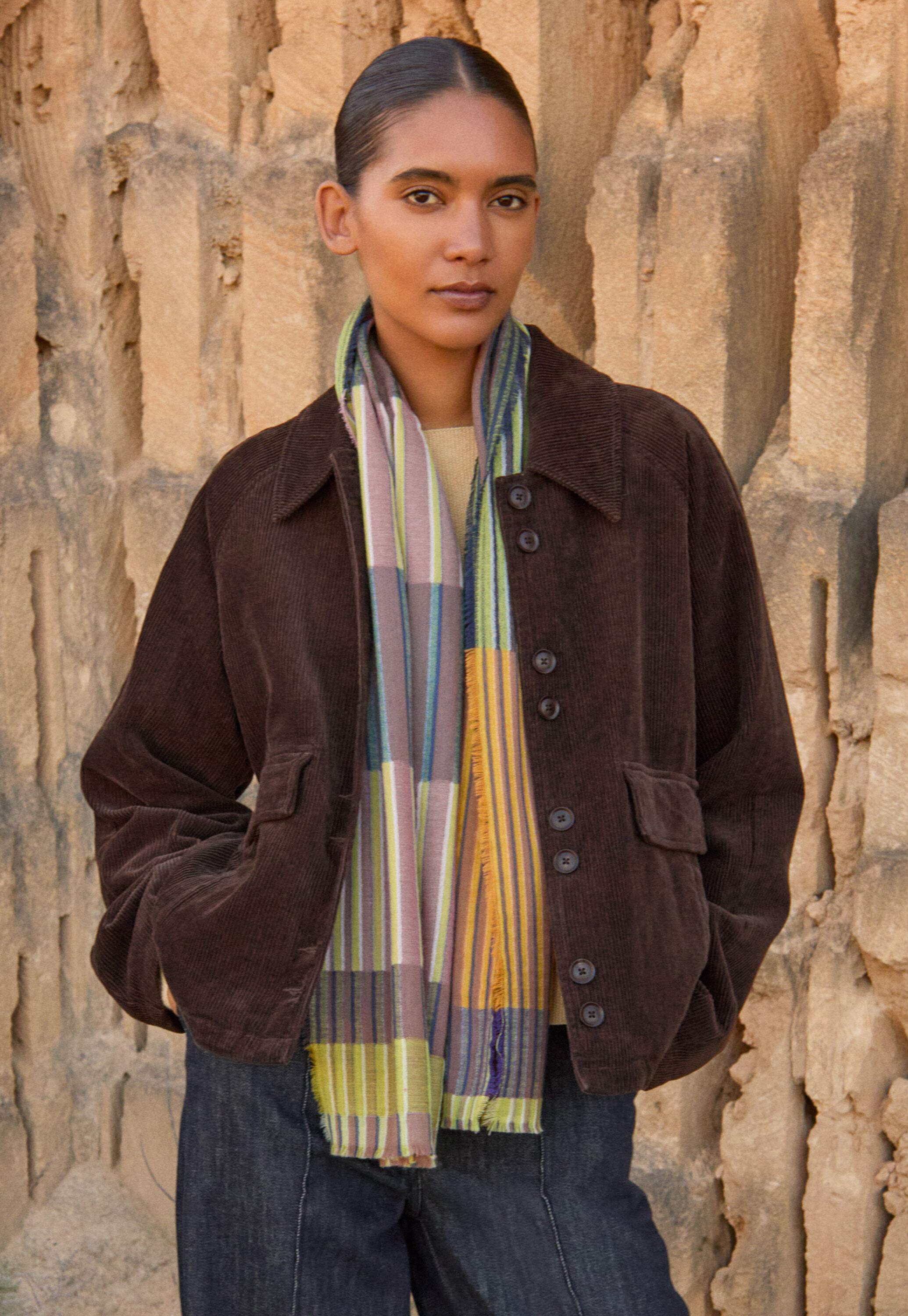 Cropped cord jacket