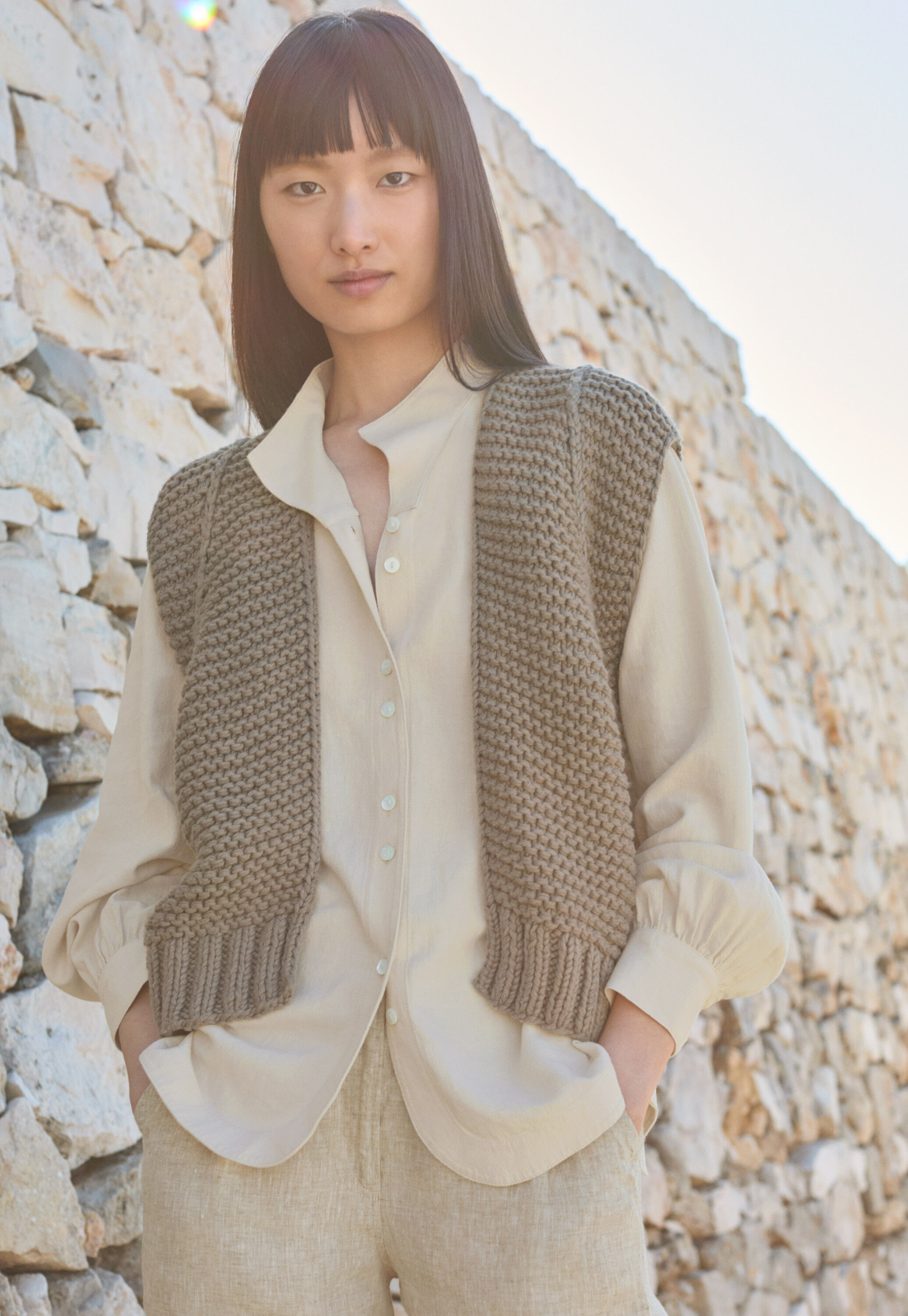Hand-knitted waistcoat