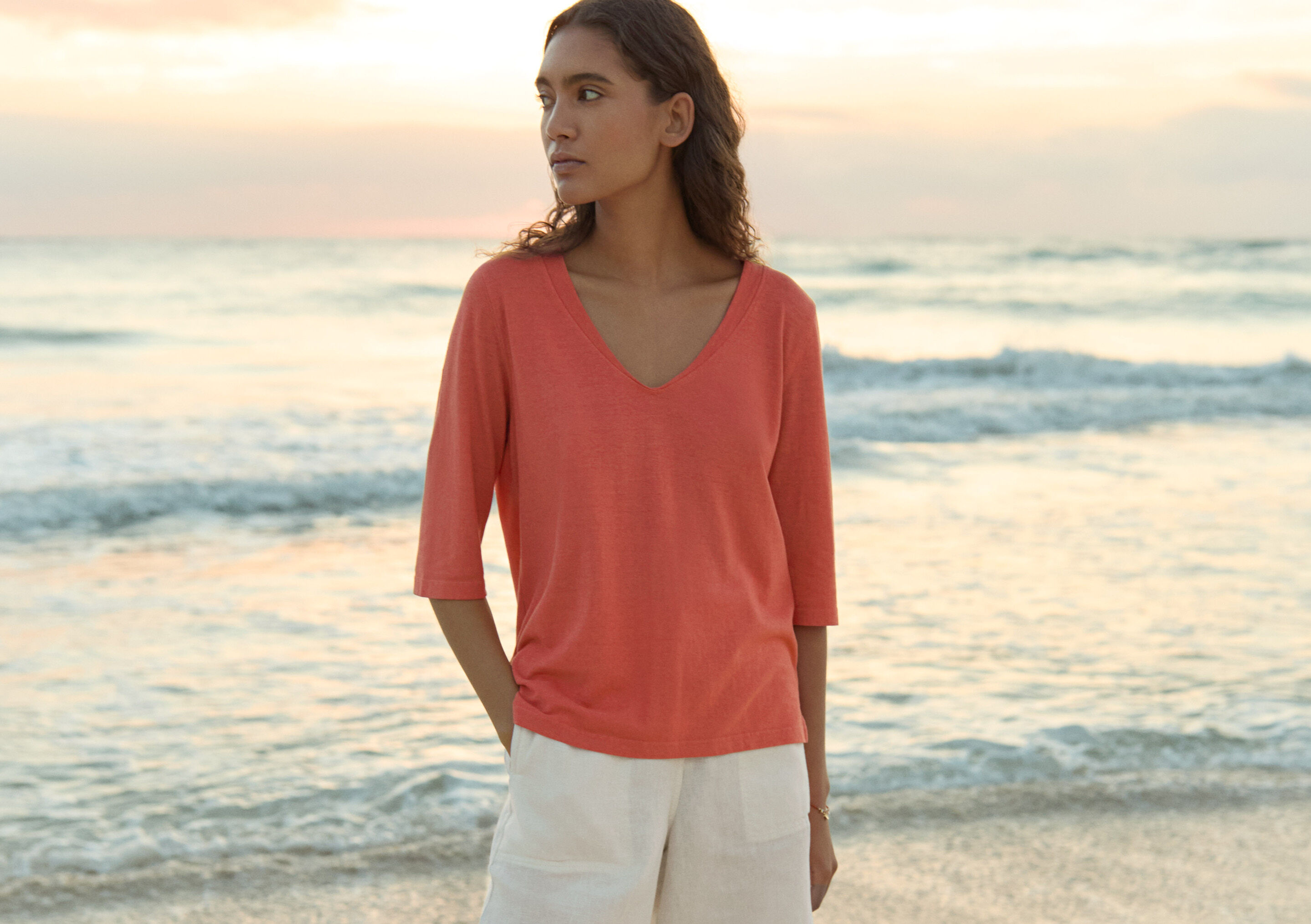 Funnel-neck top