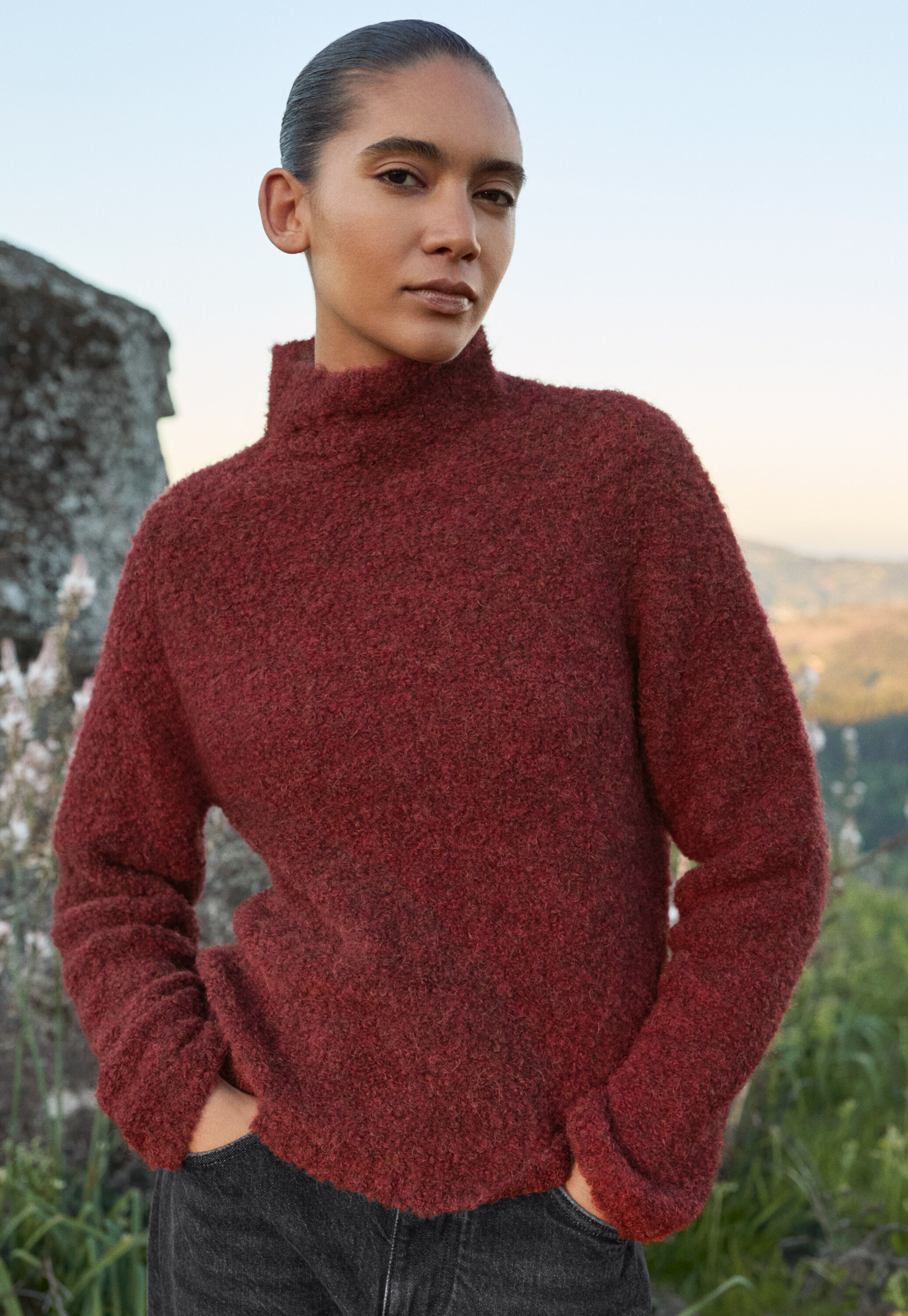 Funnel-neck sweater