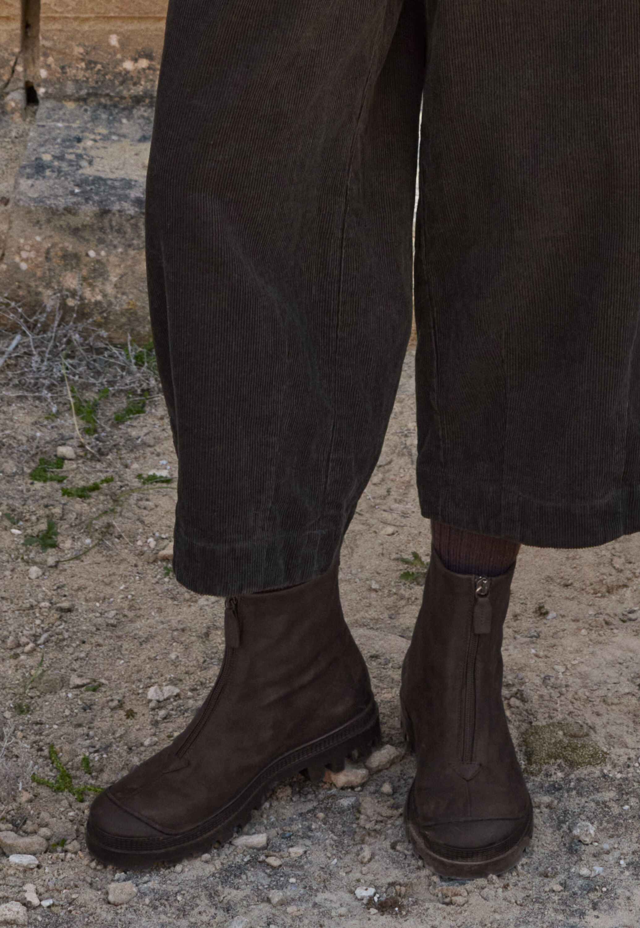 Zip-front boots