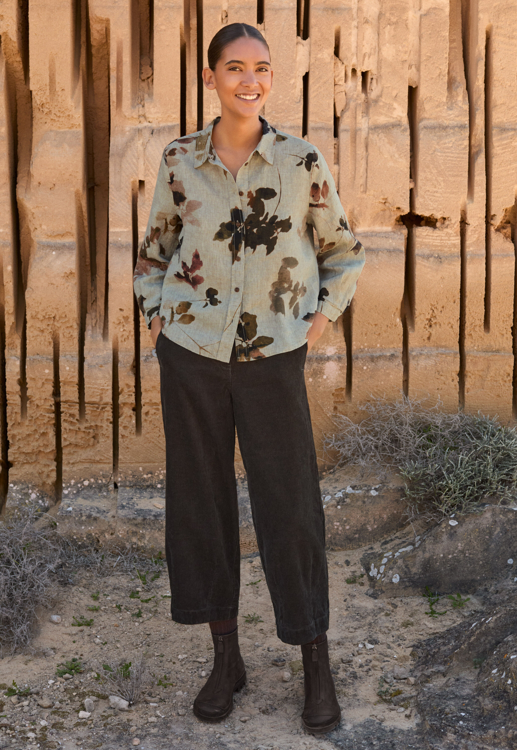 Garment-dyed overshirt