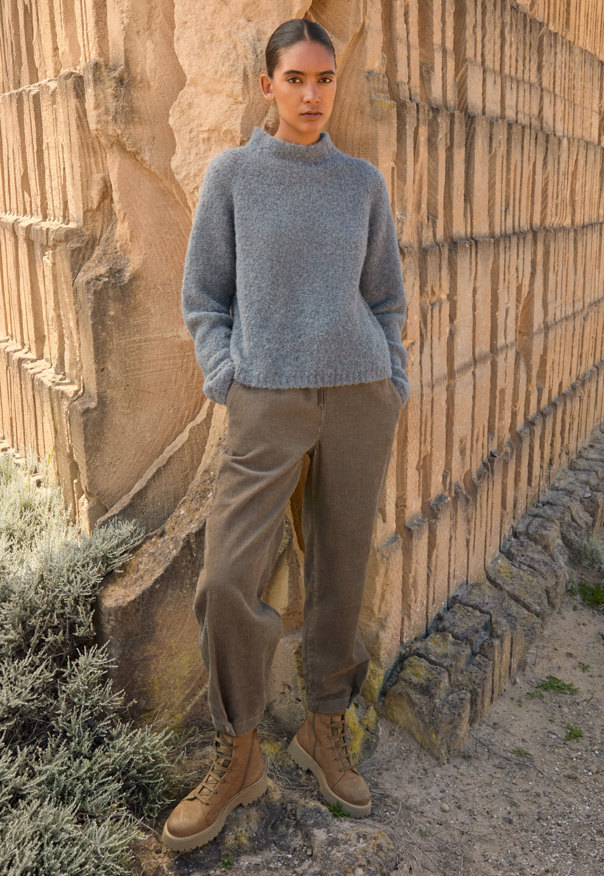 Straight-leg cord trouser