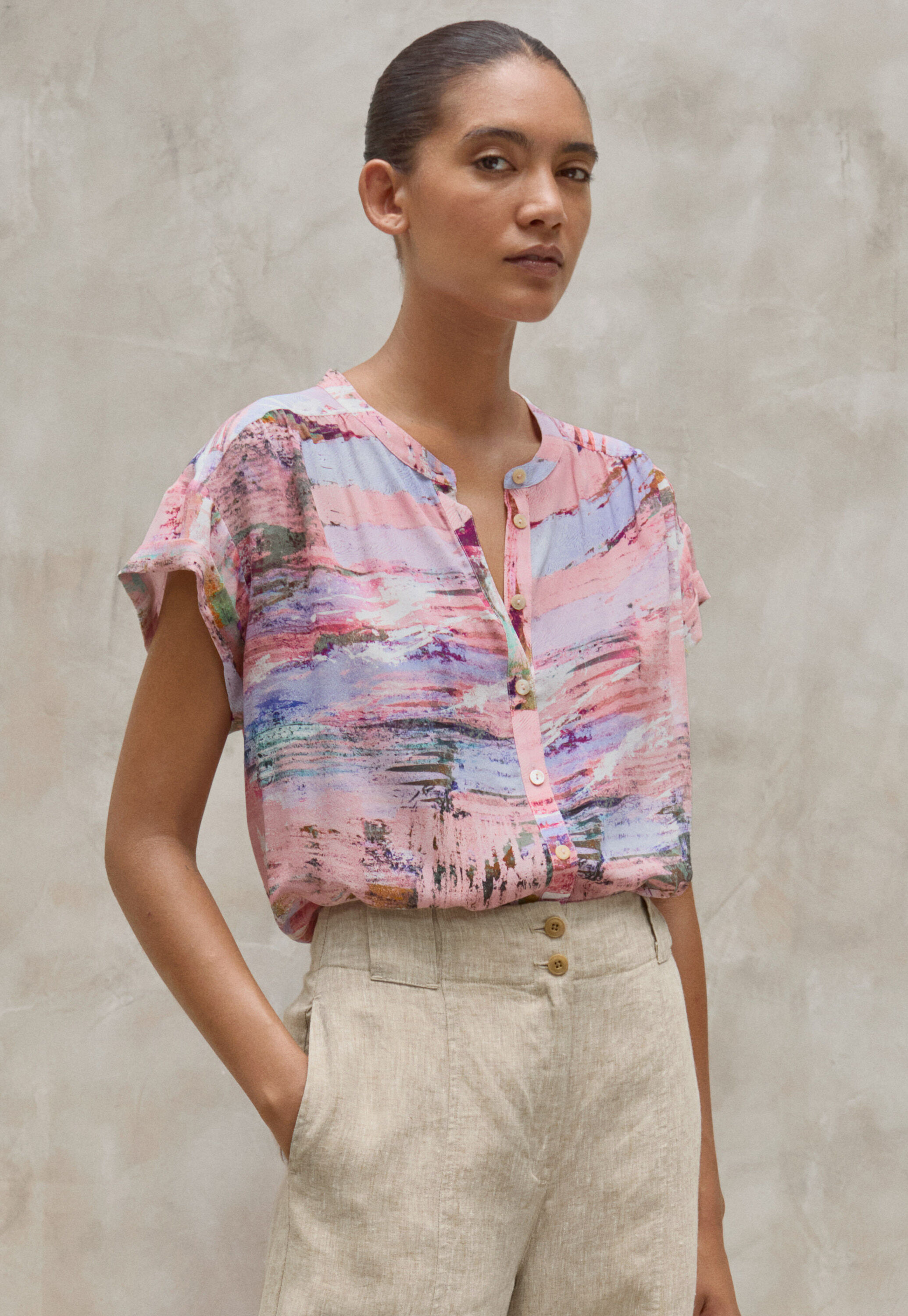 Printed boxy shirt