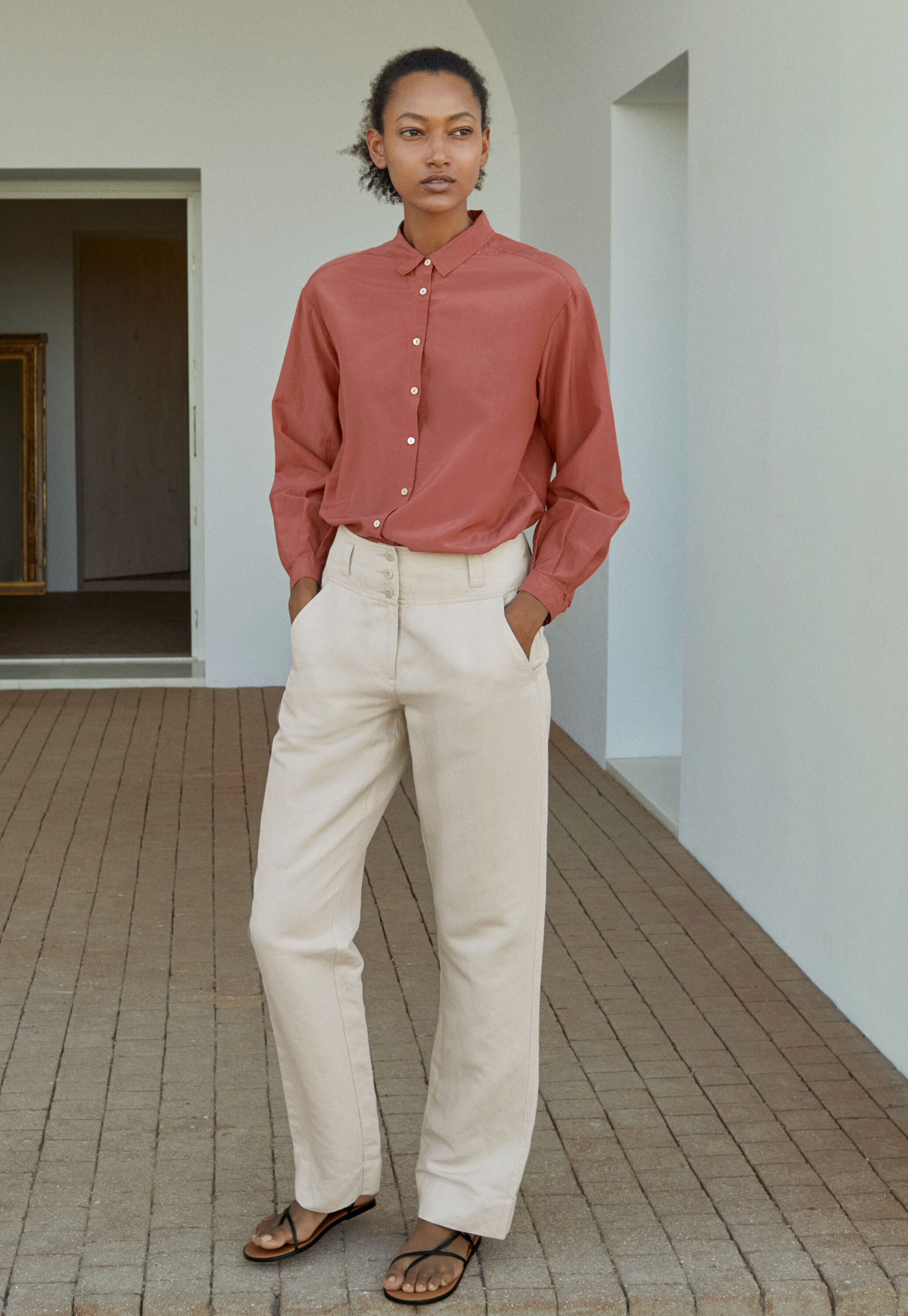 Dropped-shoulder shirt