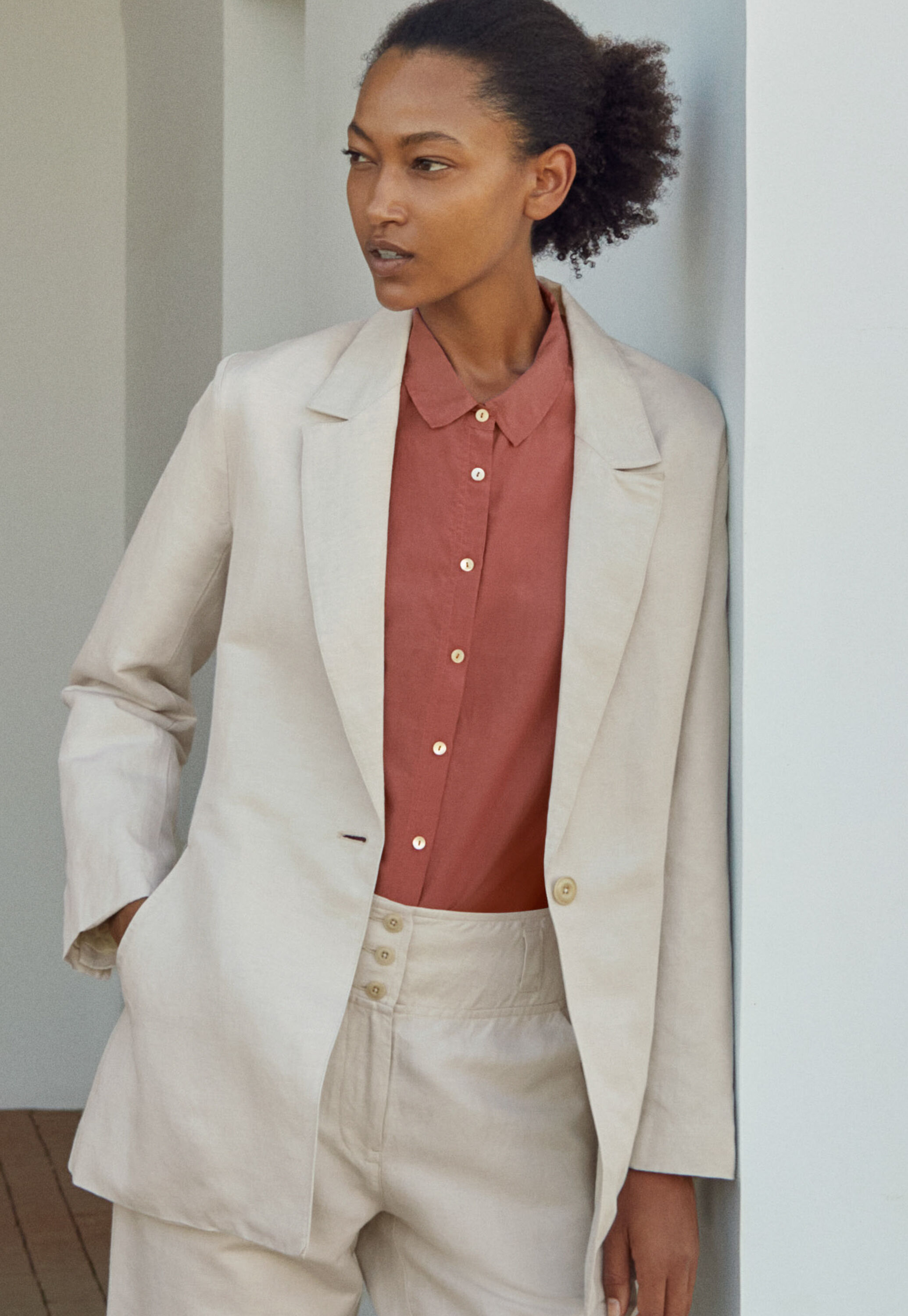 Dropped-shoulder shirt