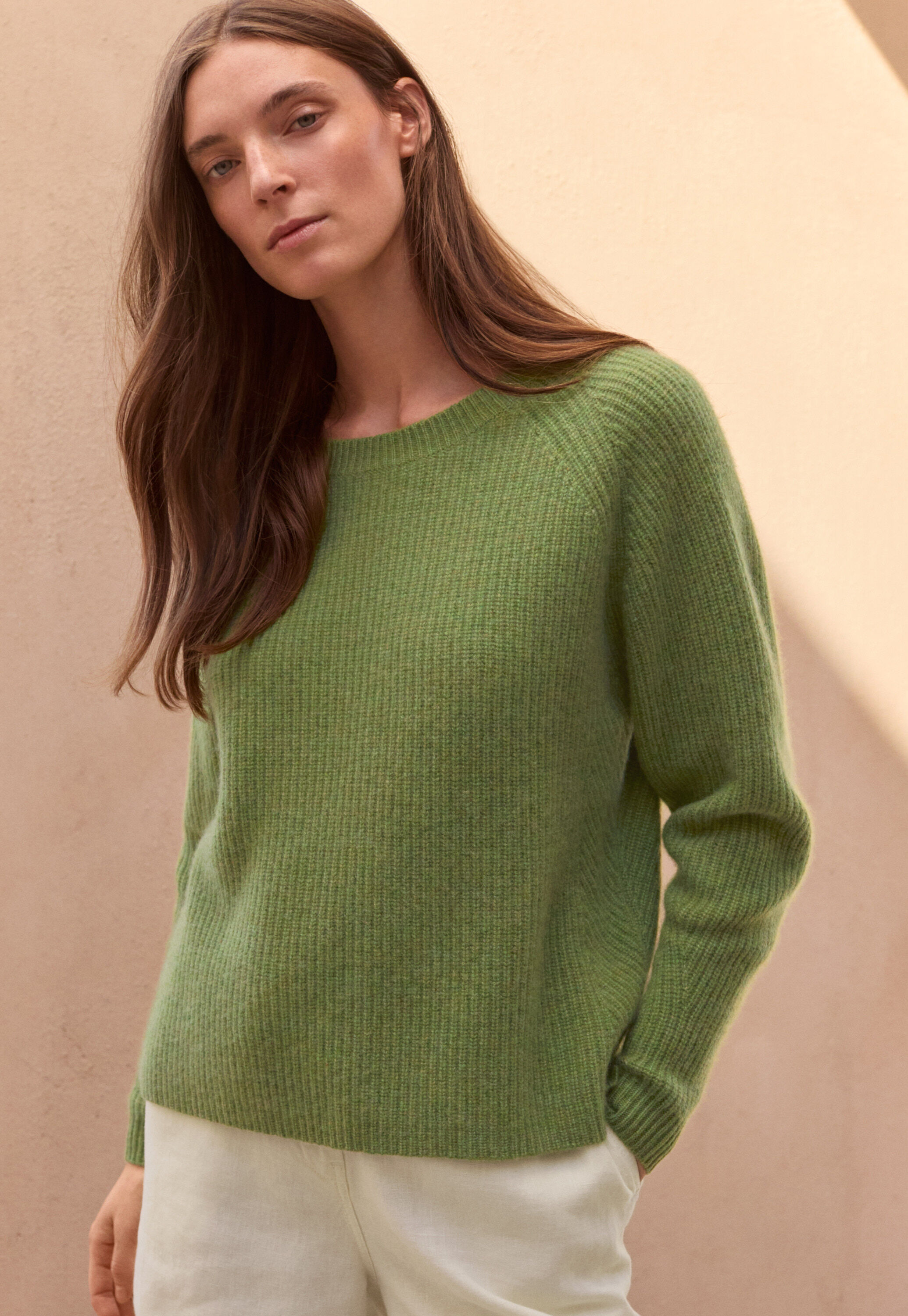 Ribbed crew-neck sweater