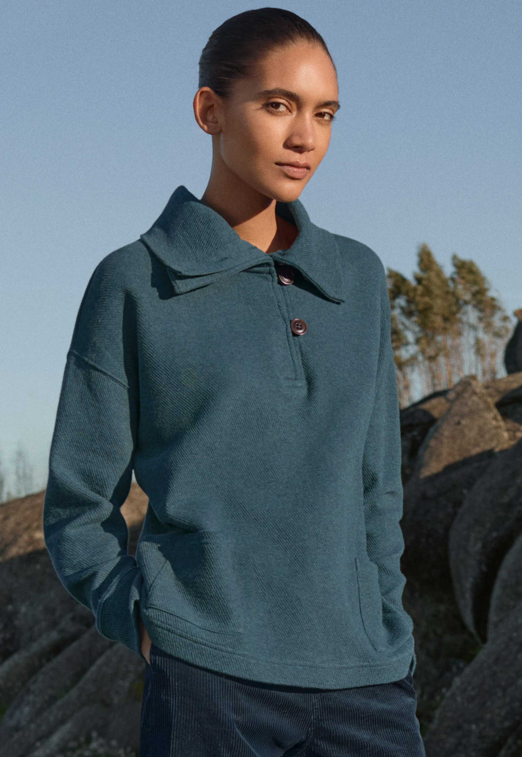 Funnel-neck tunic