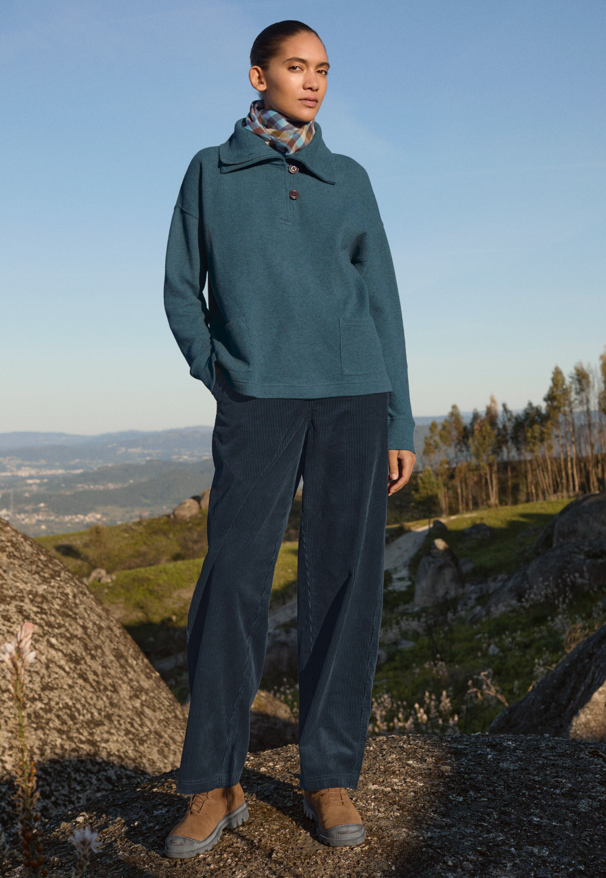 Funnel-neck tunic