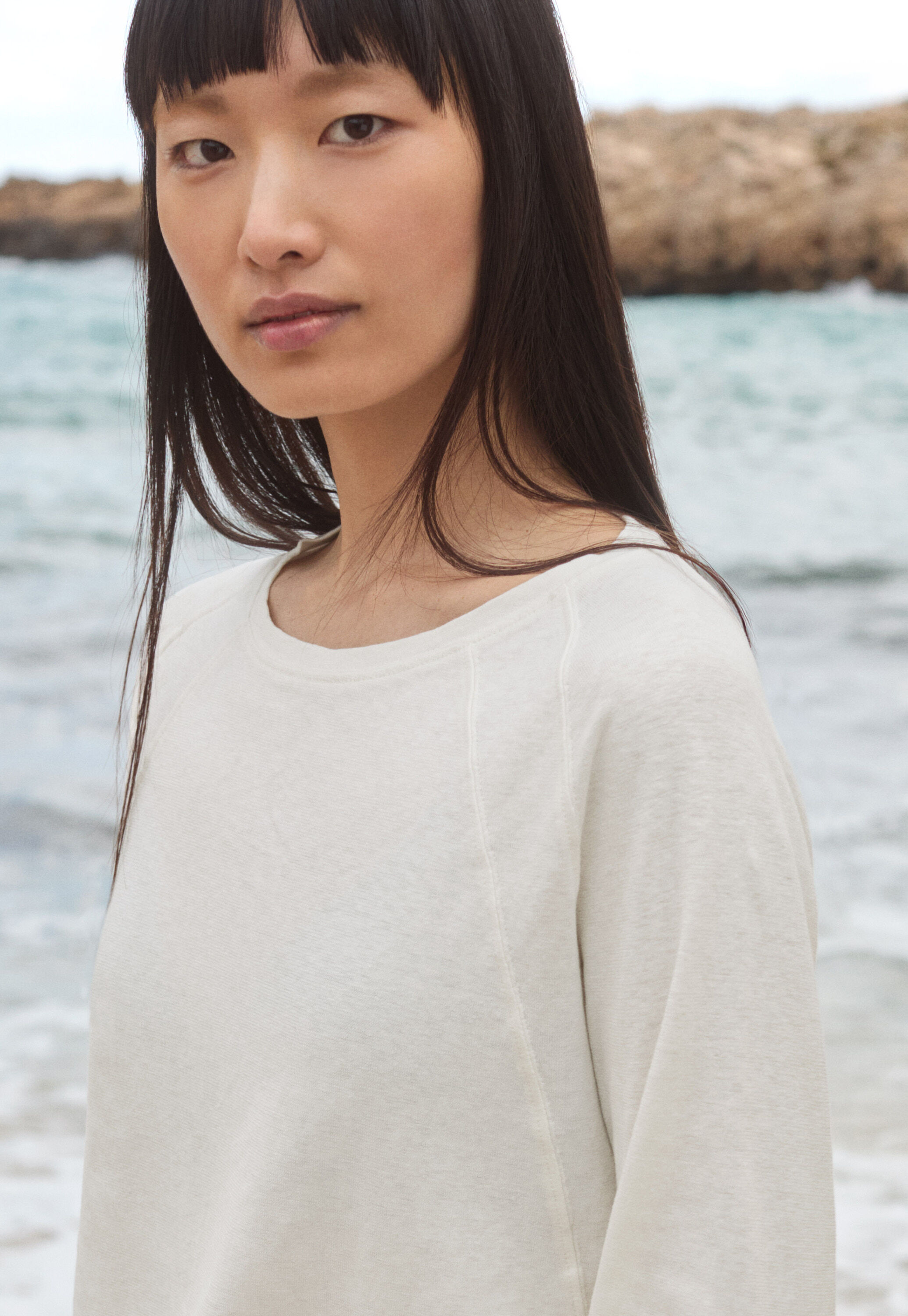 Panelled jersey top
