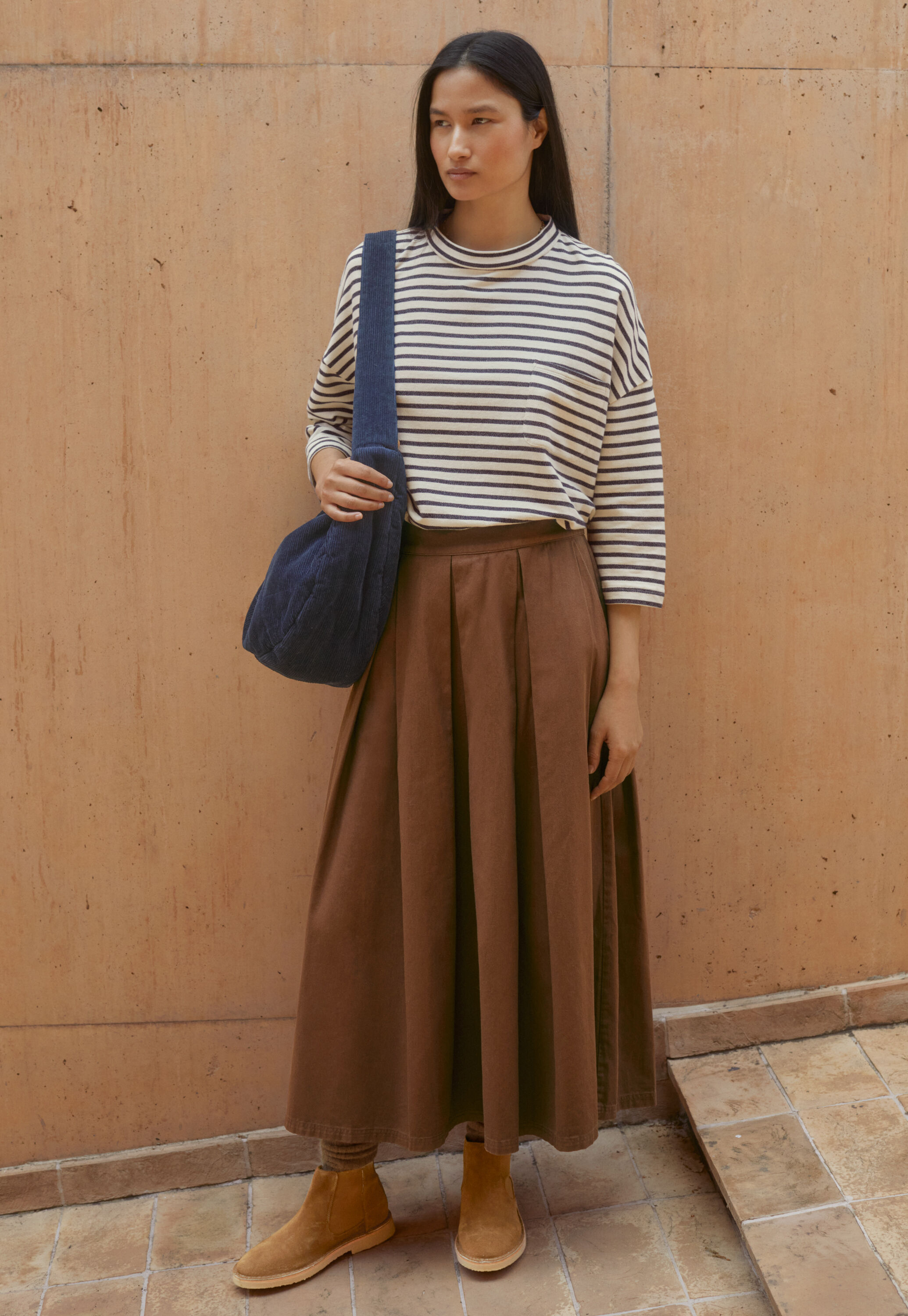Box pleat skirt