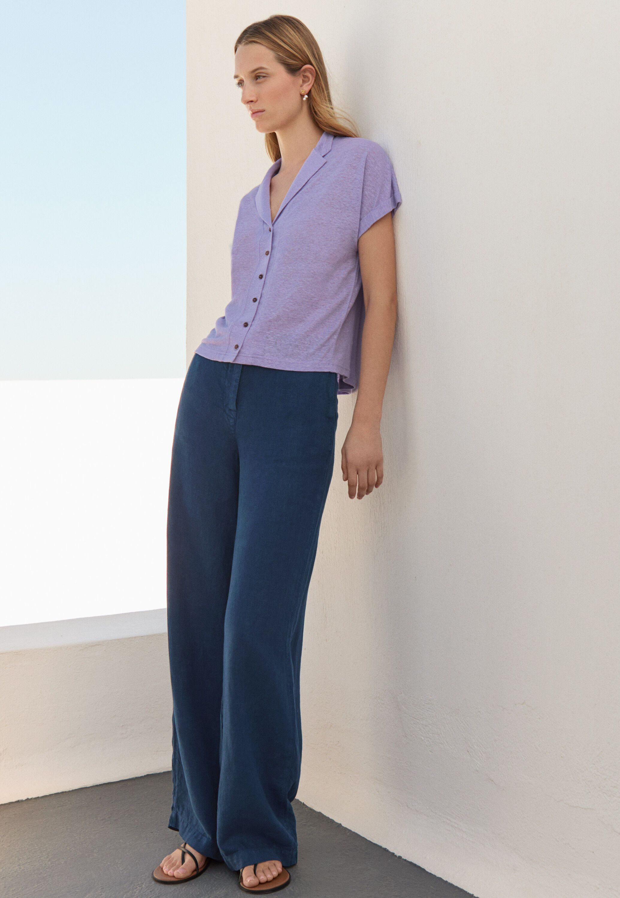 Garment-dyed overshirt