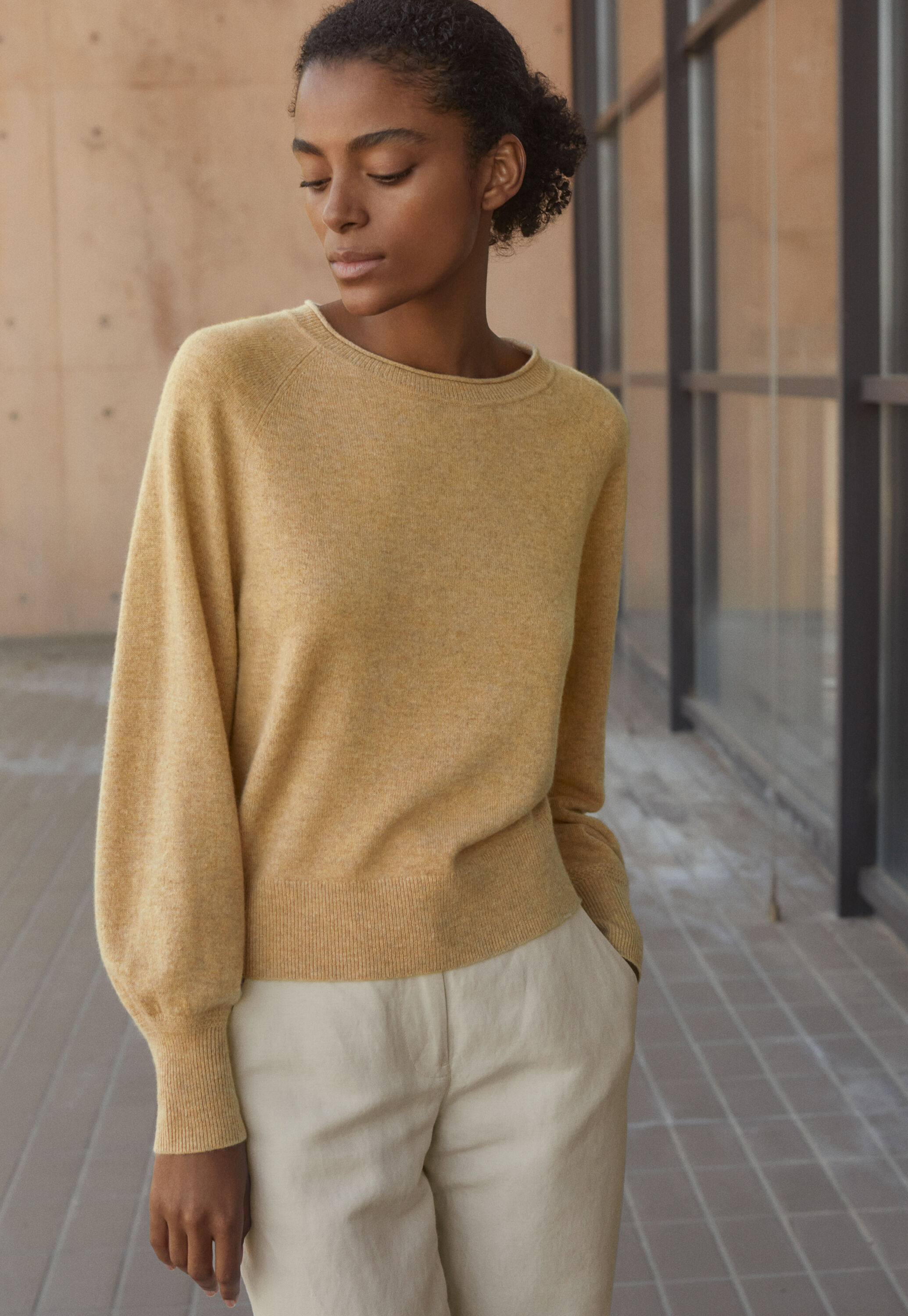 Raglan-sleeve sweater