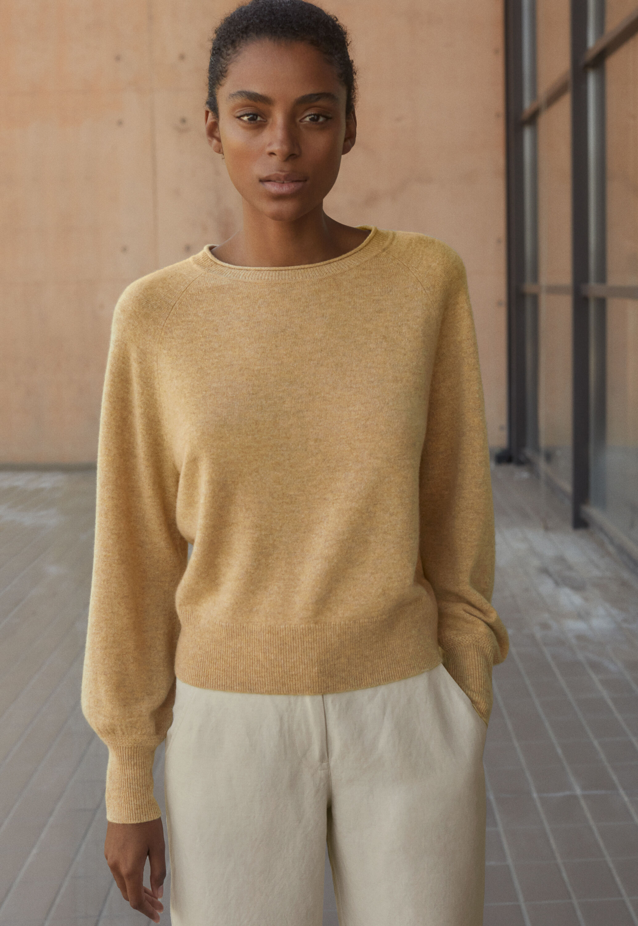 Raglan-sleeve sweater