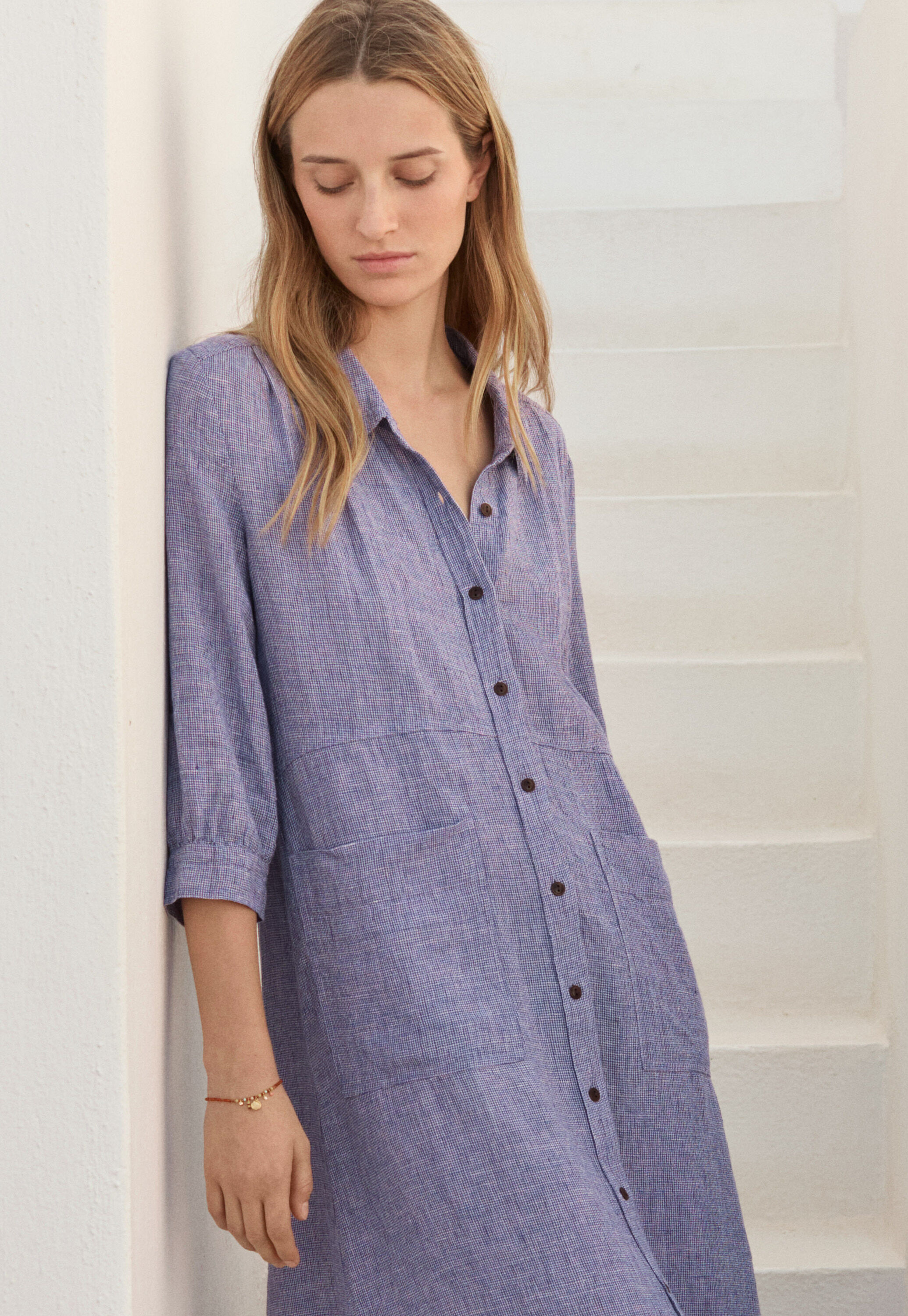 Pleat-detail dress