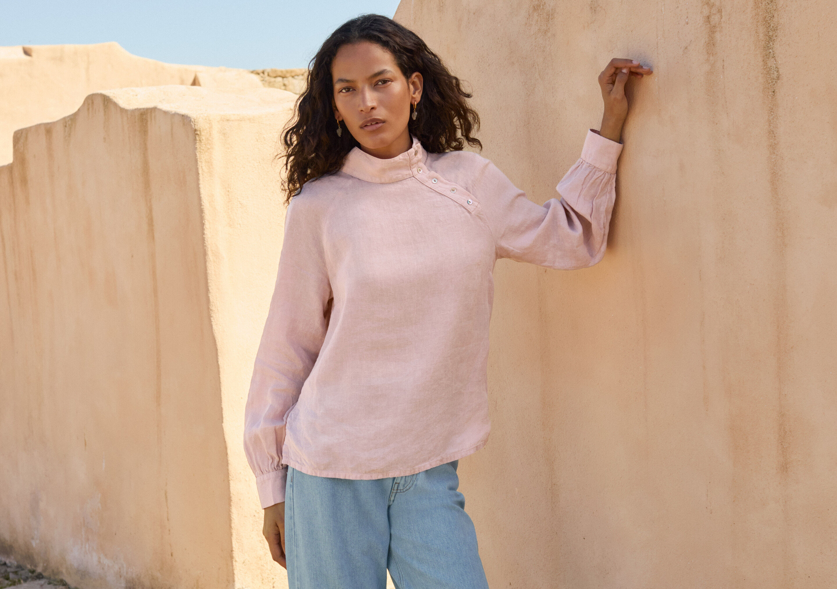 Funnel neck blouse